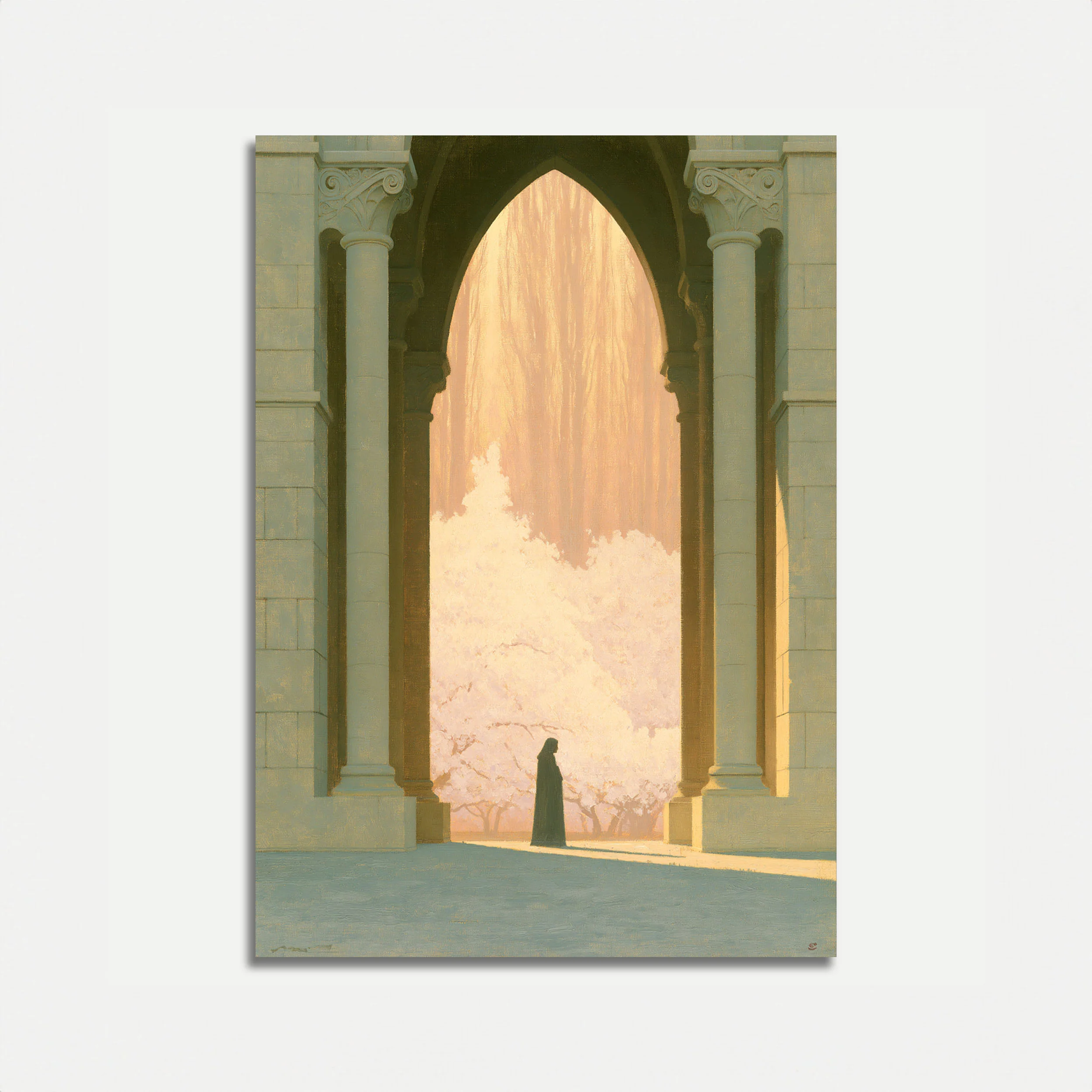 Spiritual Journey Through Sacred Archway Poster