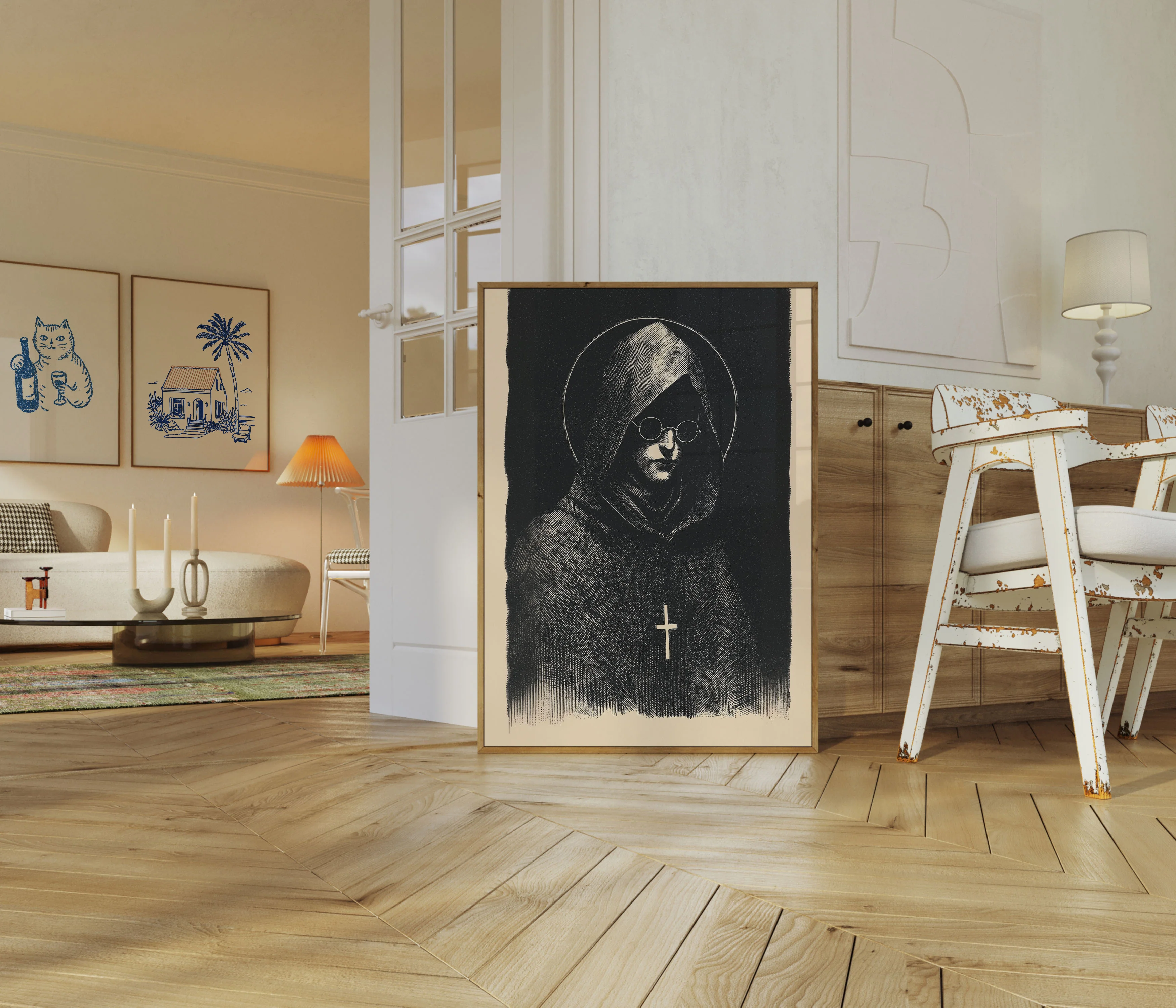 Spiritual Monk in Meditation Poster - Image 5