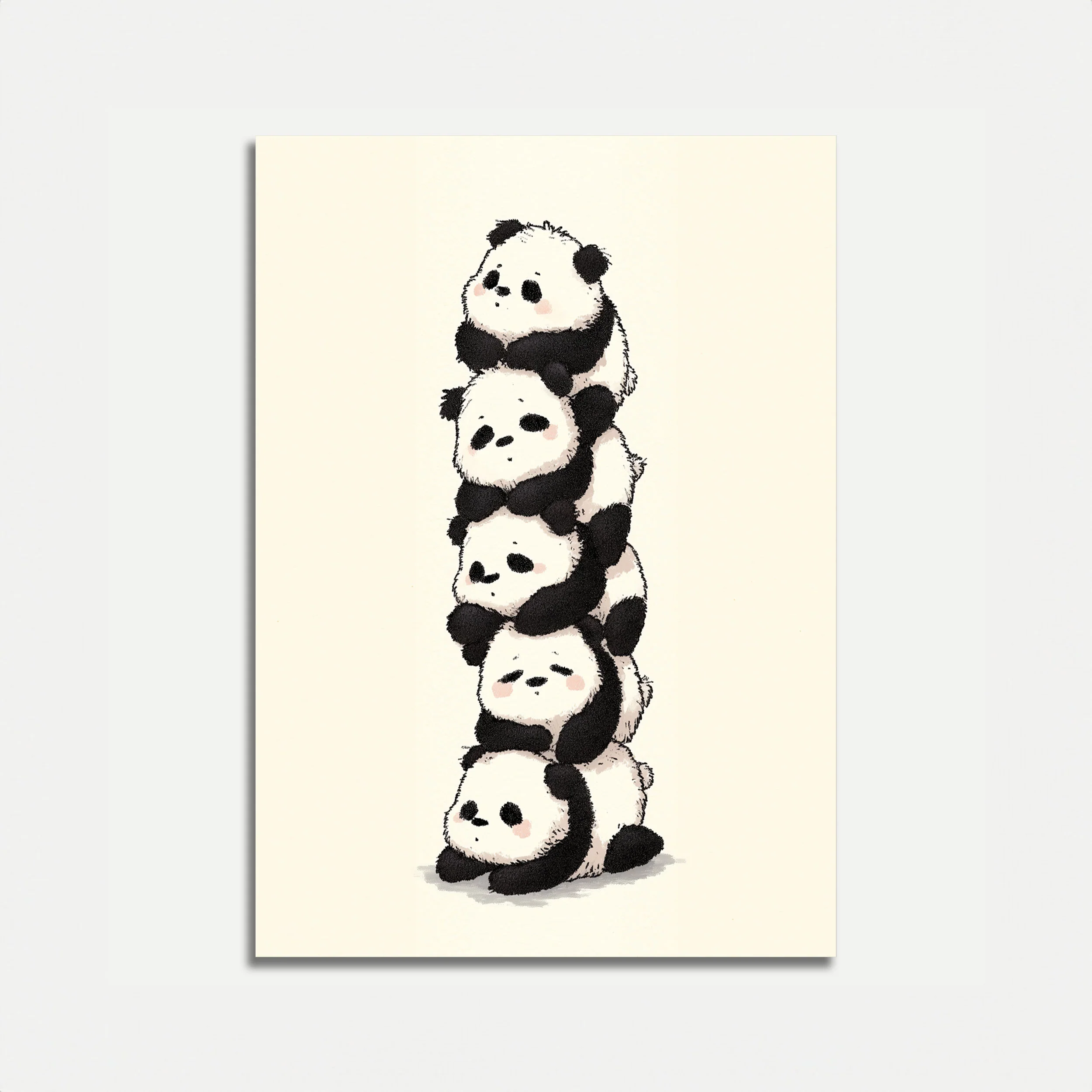 Stacked Cute Pandas Poster