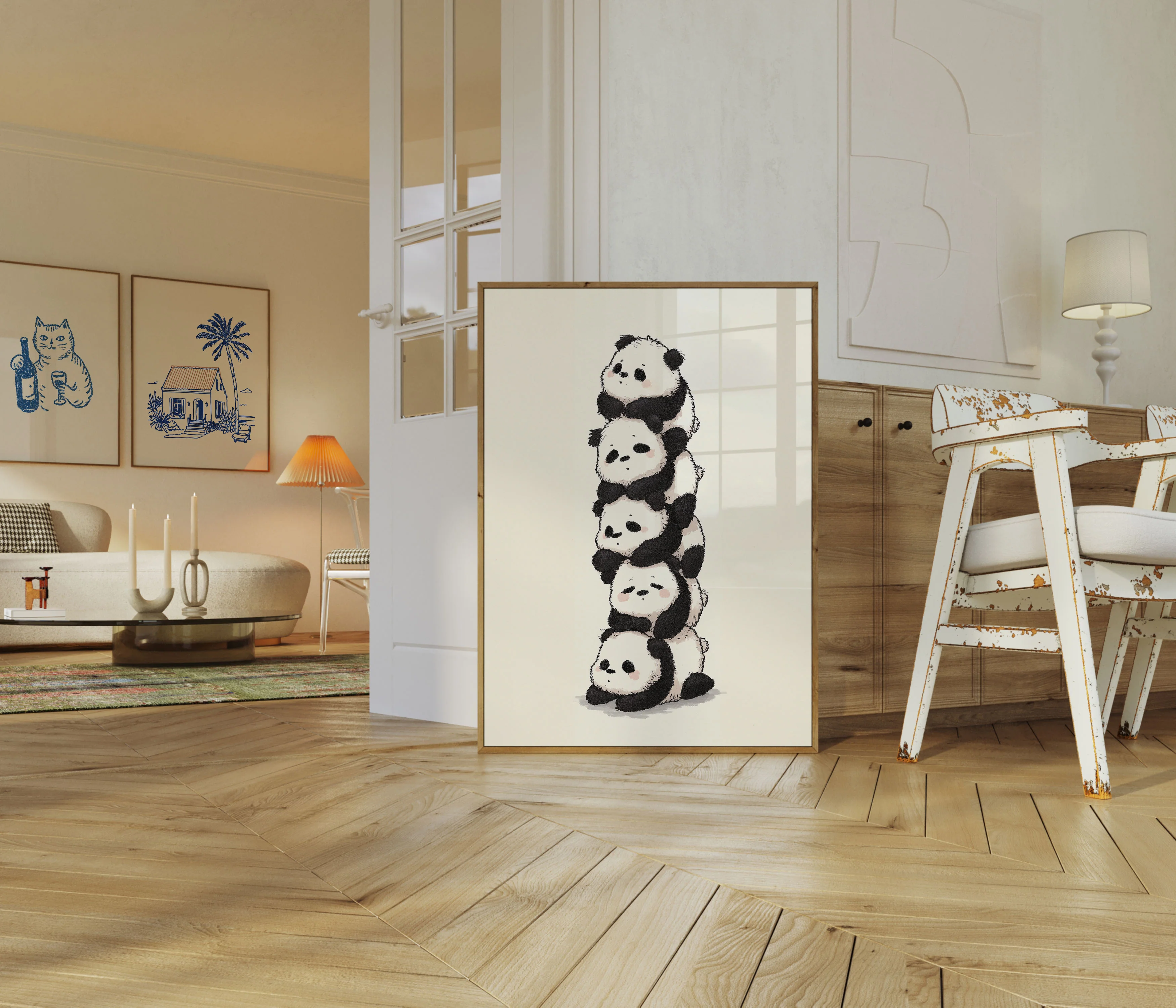 Stacked Cute Pandas Poster - Image 5