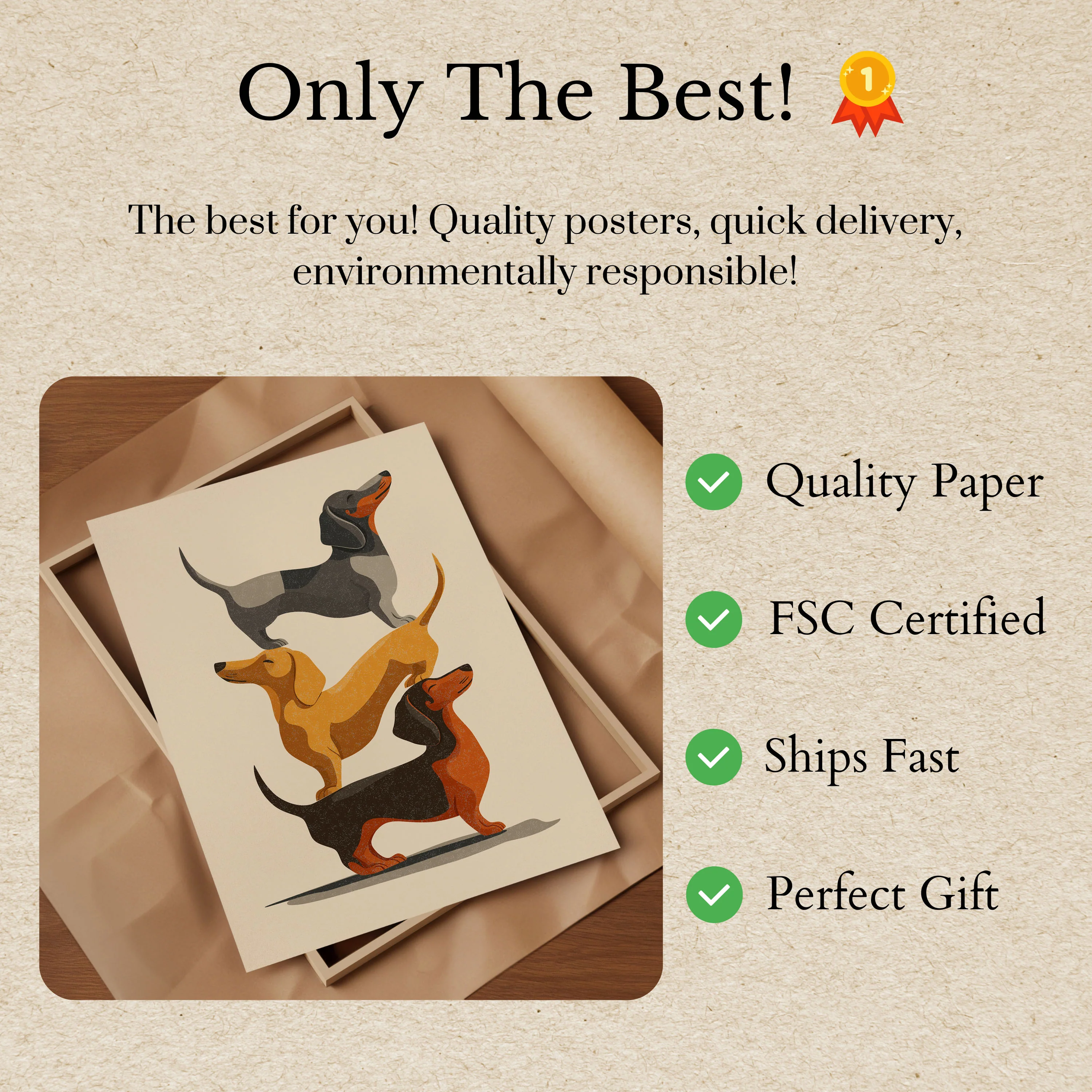 Stacked Dachshund Dogs Poster - Image 3