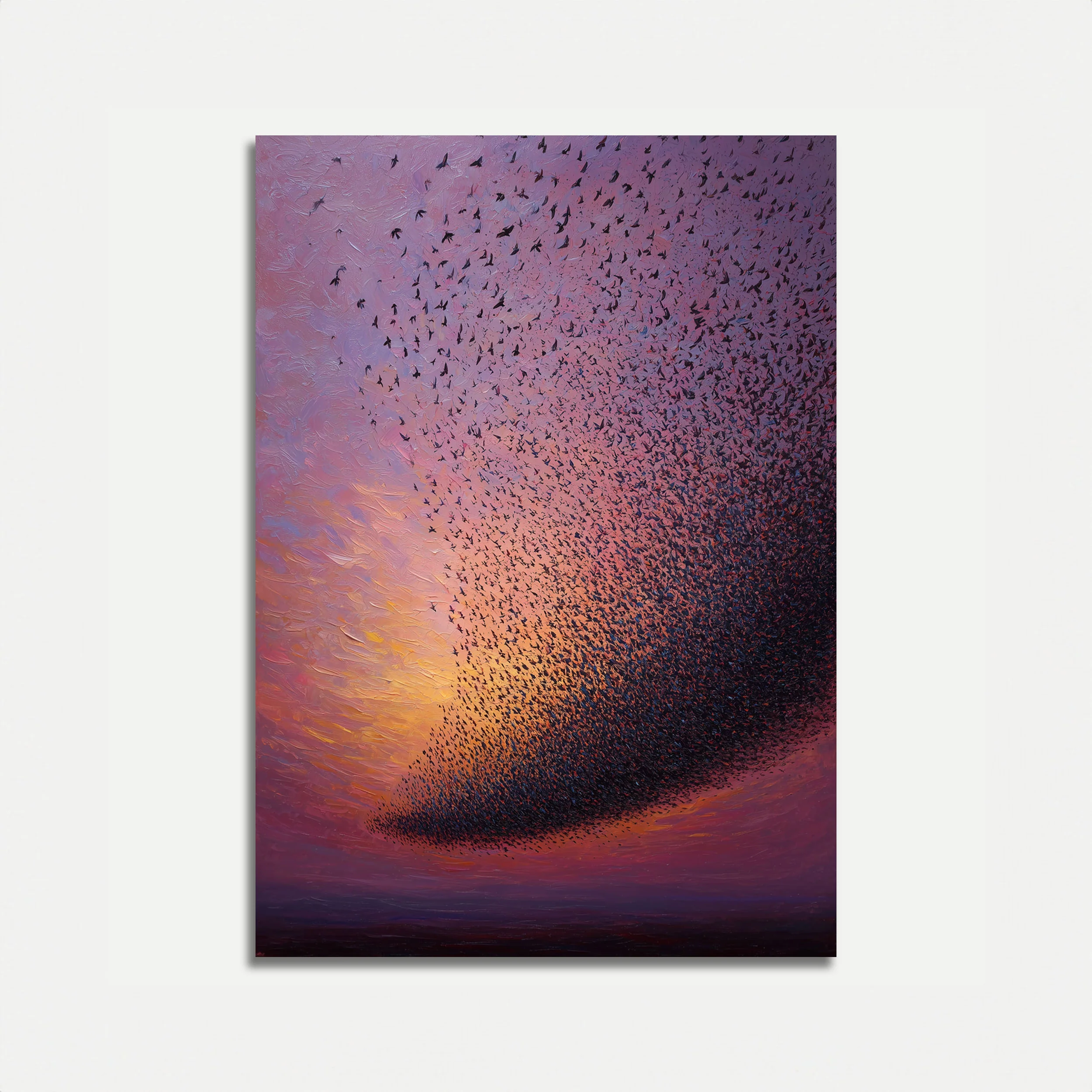 Starling Murmuration Sunset Poster