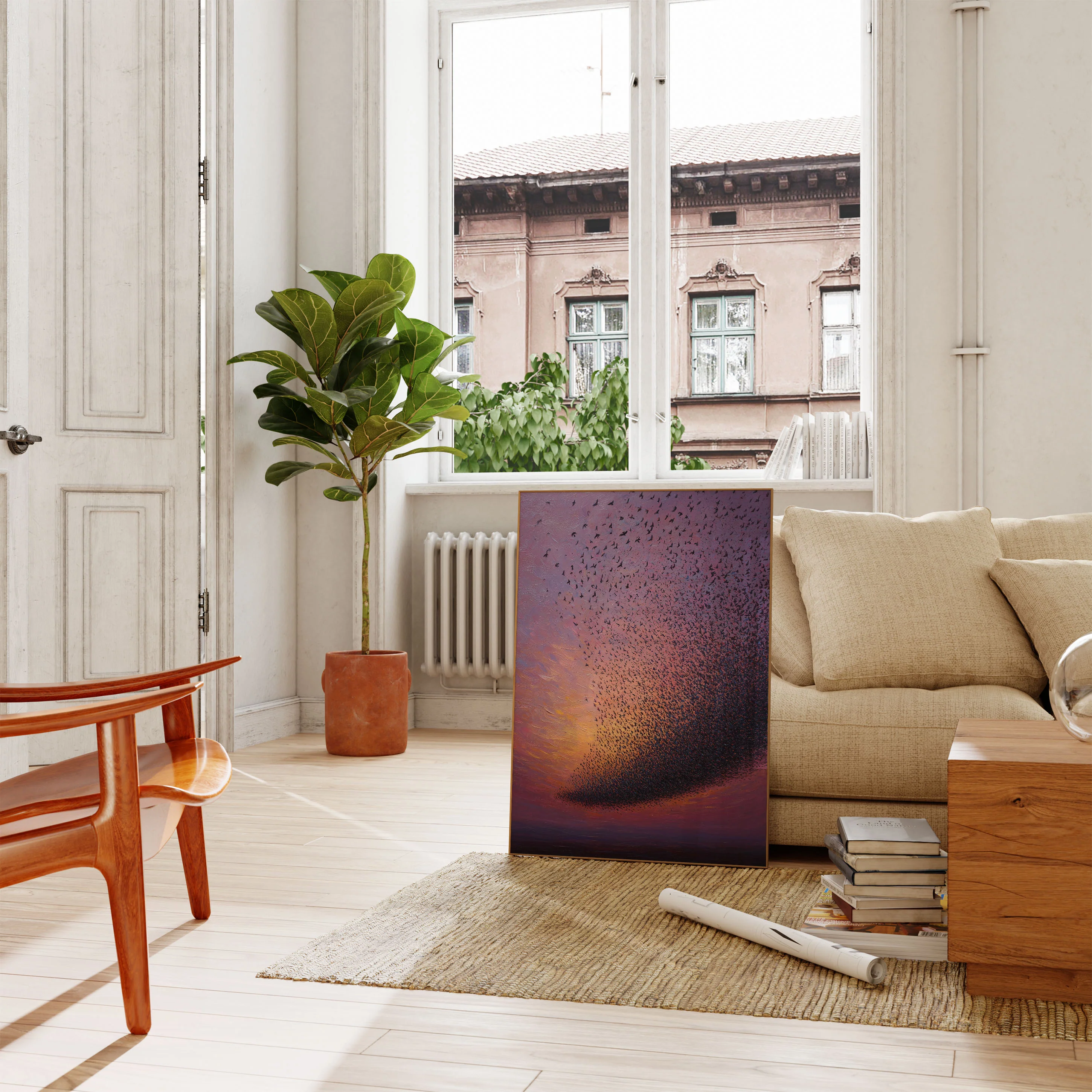Starling Murmuration Sunset Poster - Image 2
