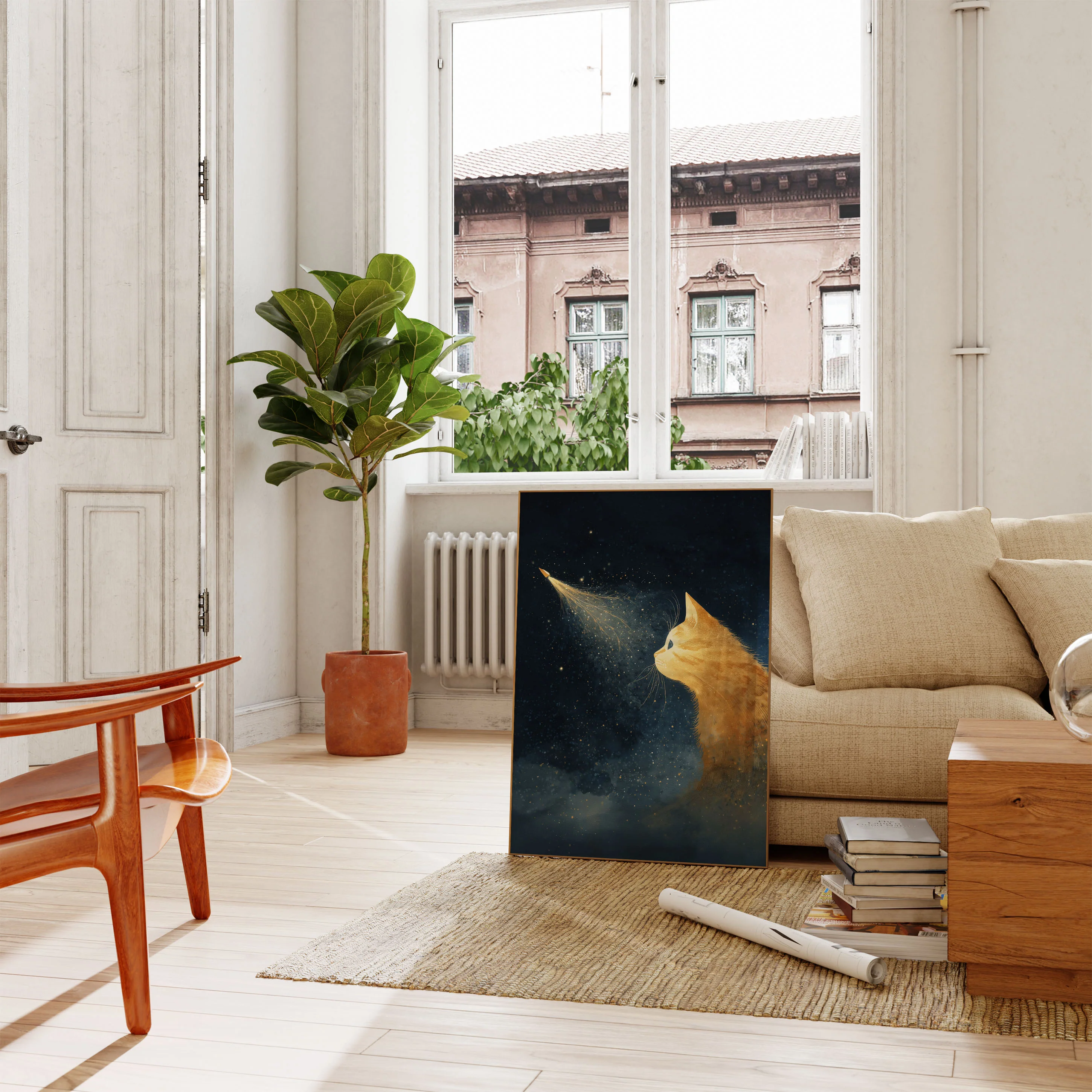Starry Cat Dreams Poster - Image 2