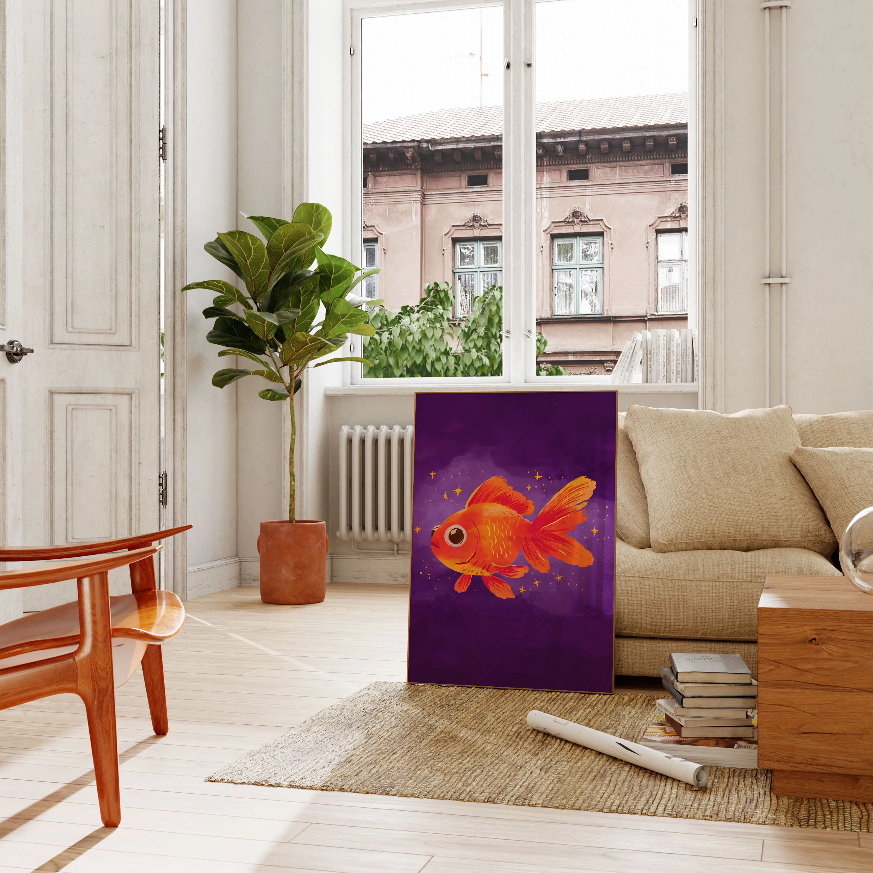 Starry Goldfish Fantasy Poster - Image 2