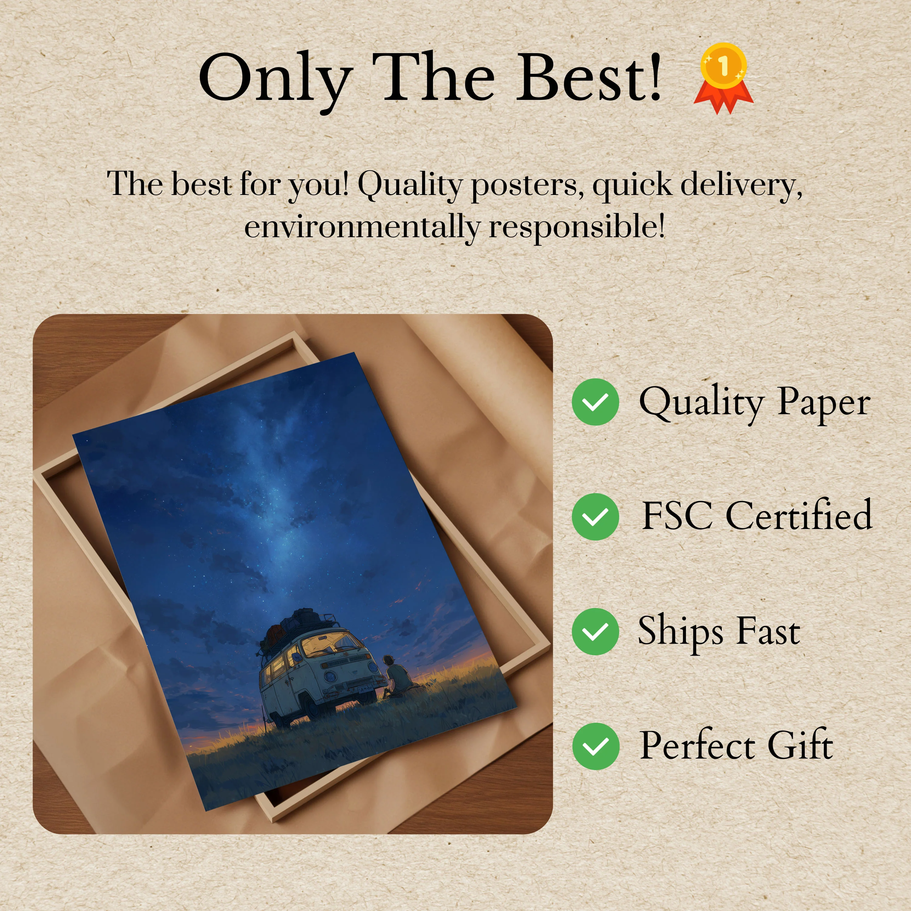 Starry Night Camper Poster - Image 3