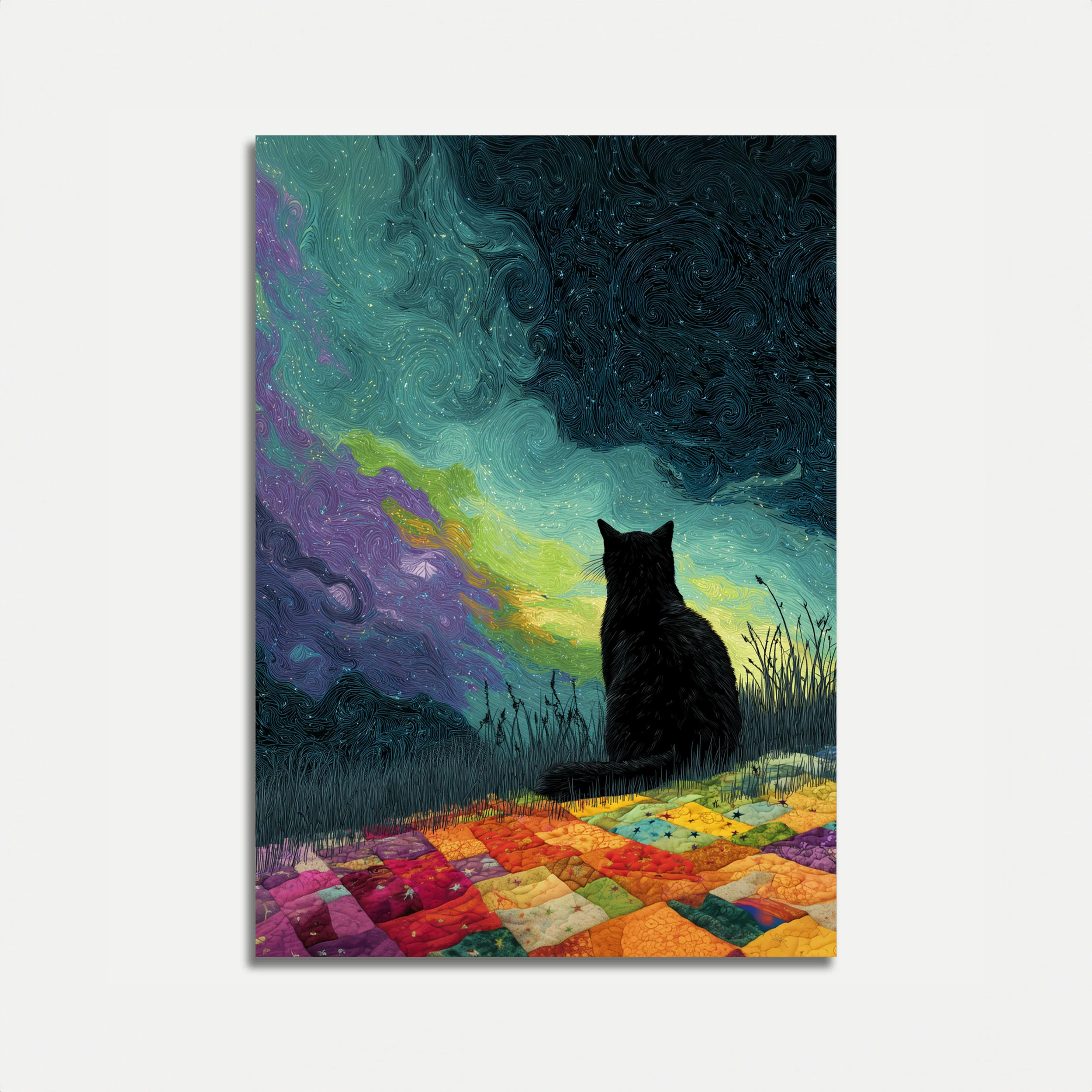 Starry Night Cat Poster