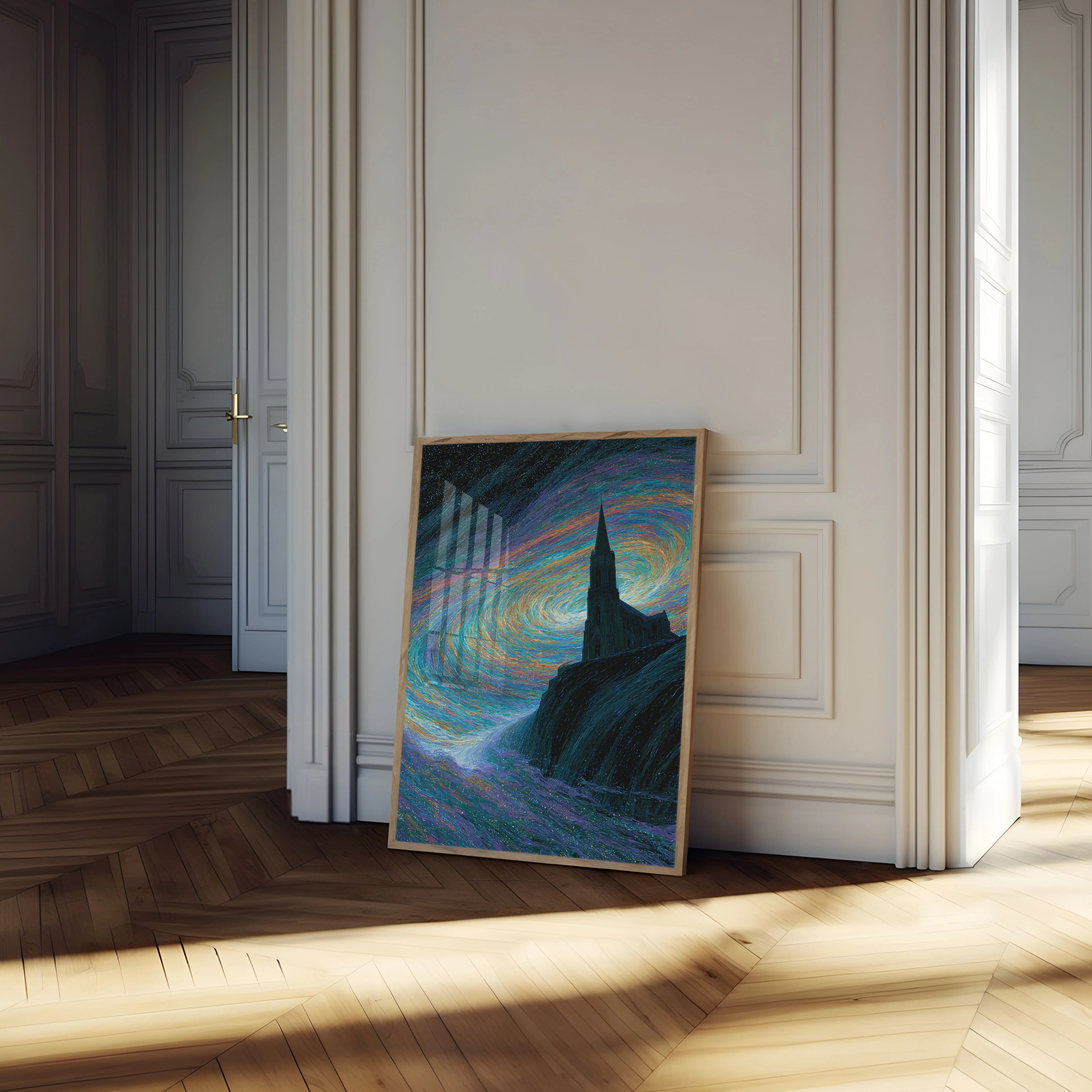 Starry Night Church Poster - Image 4