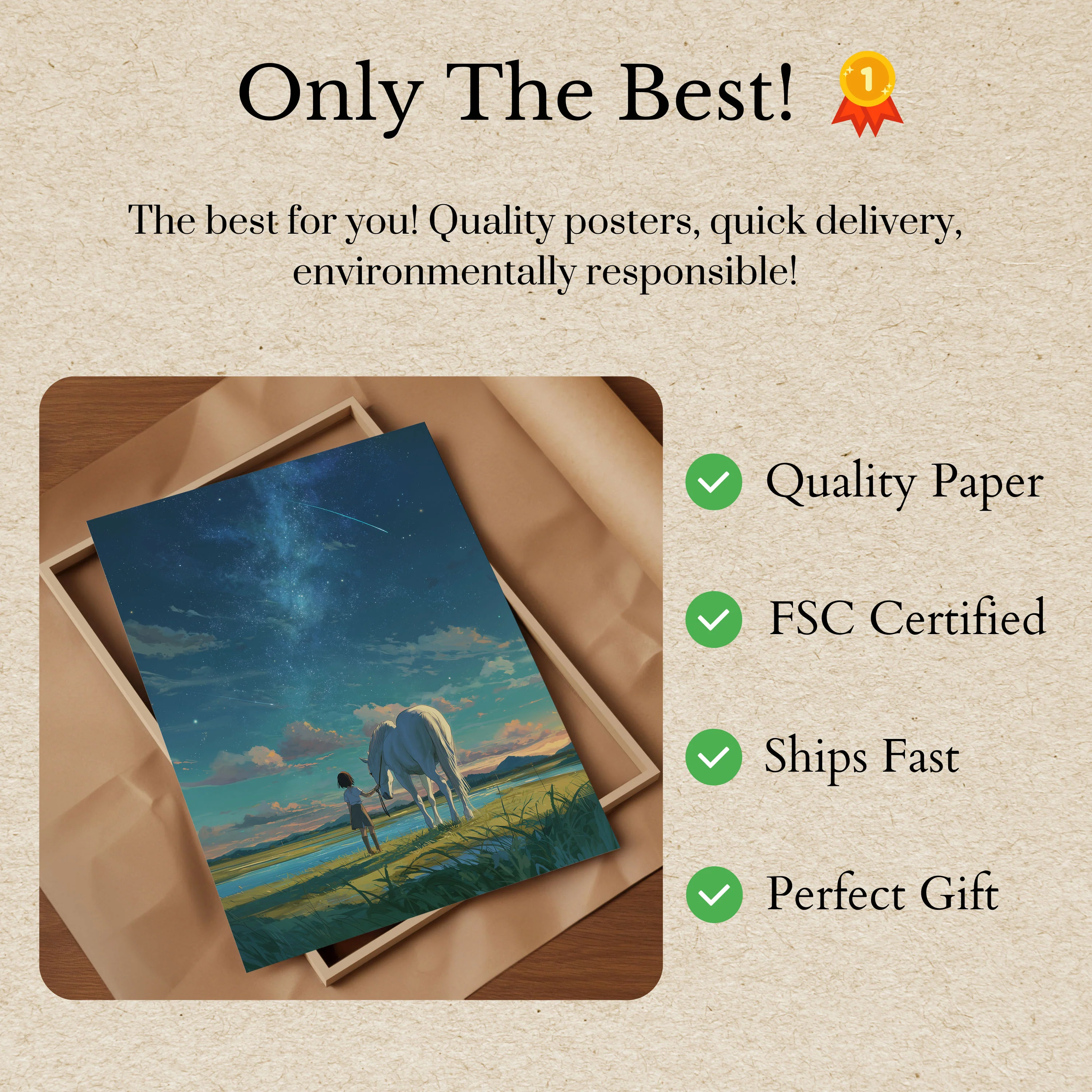 Starry Night Horse Companion Poster - Image 3