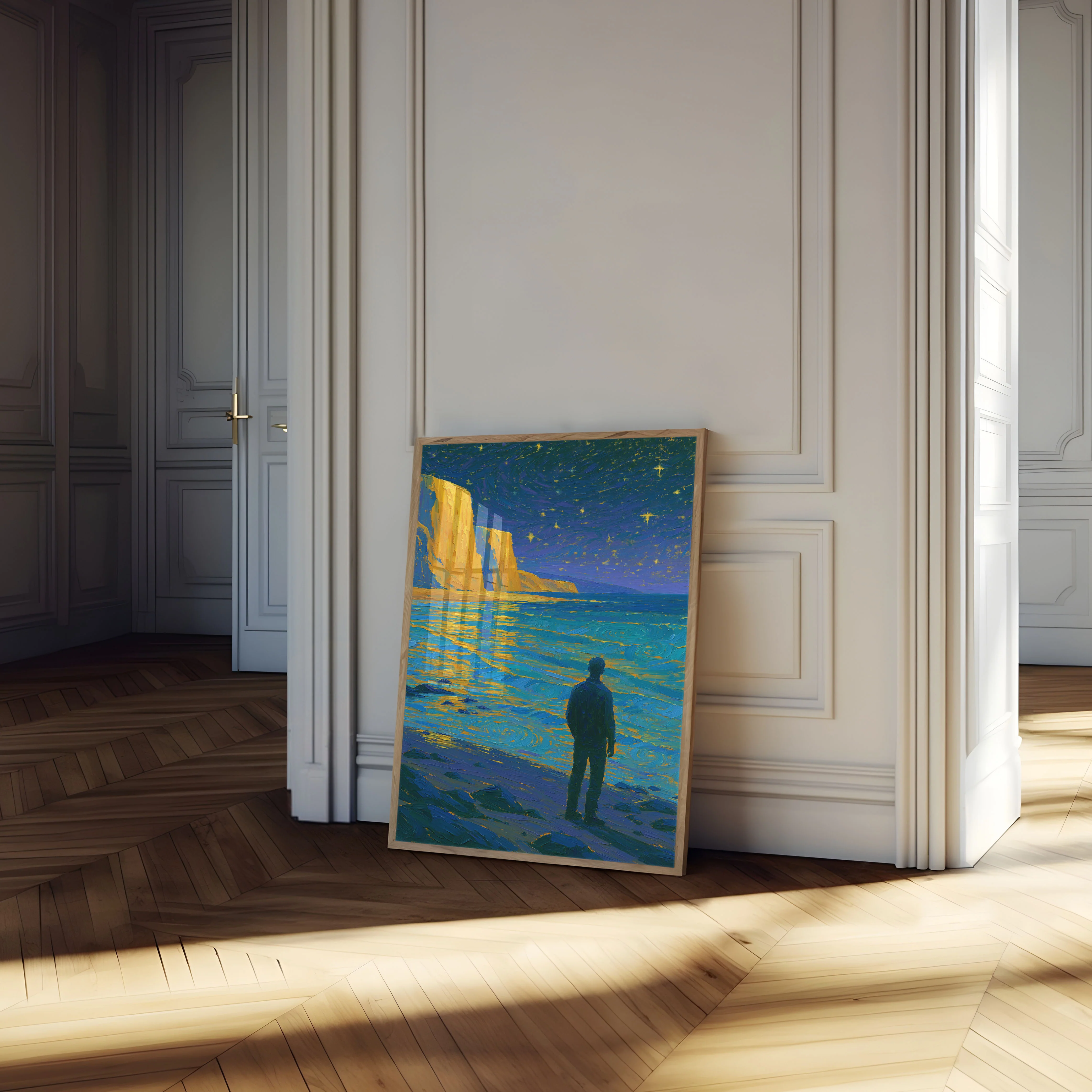 Starry Night Ocean Cliffs Poster - Image 4