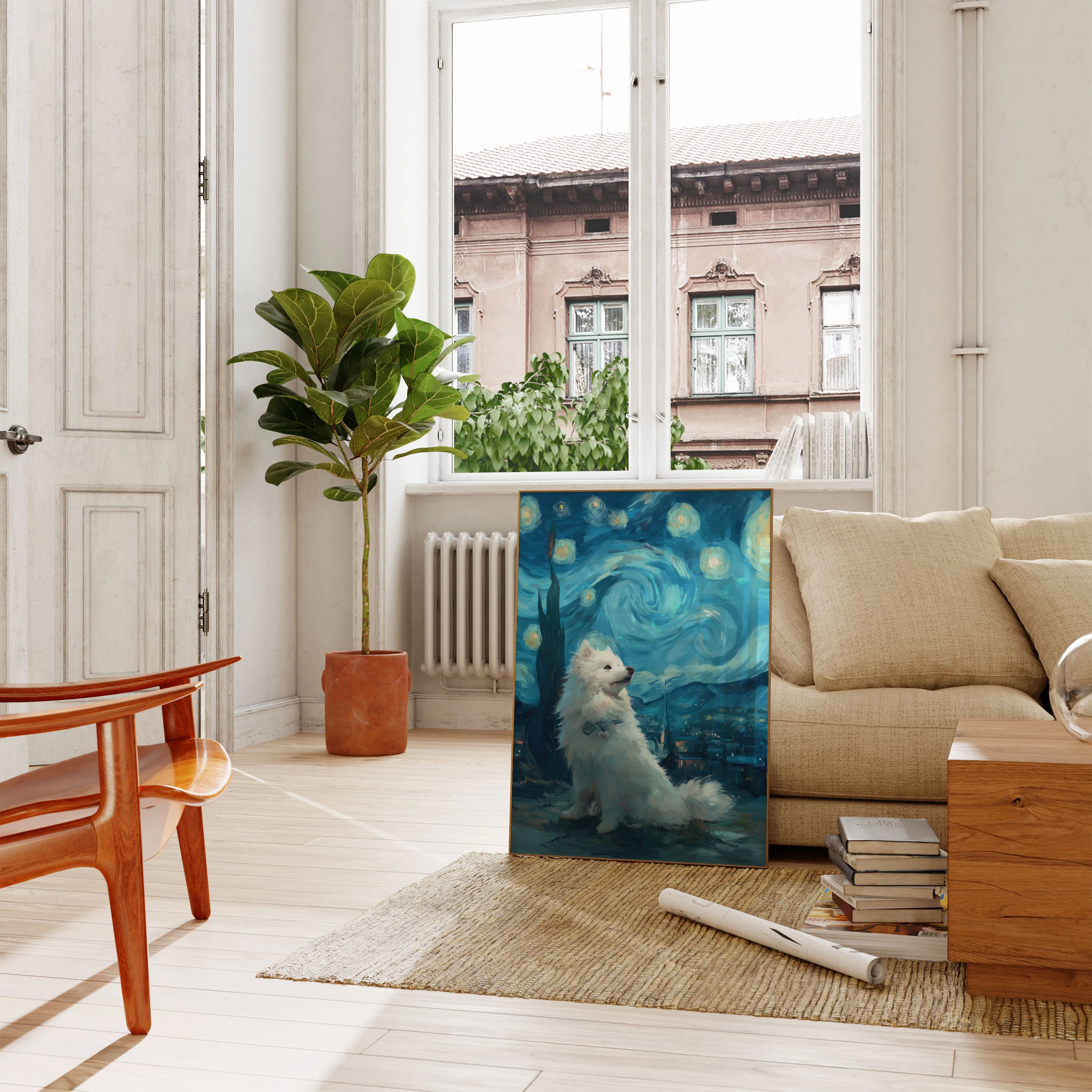 Starry Night Puppy Poster - Image 2