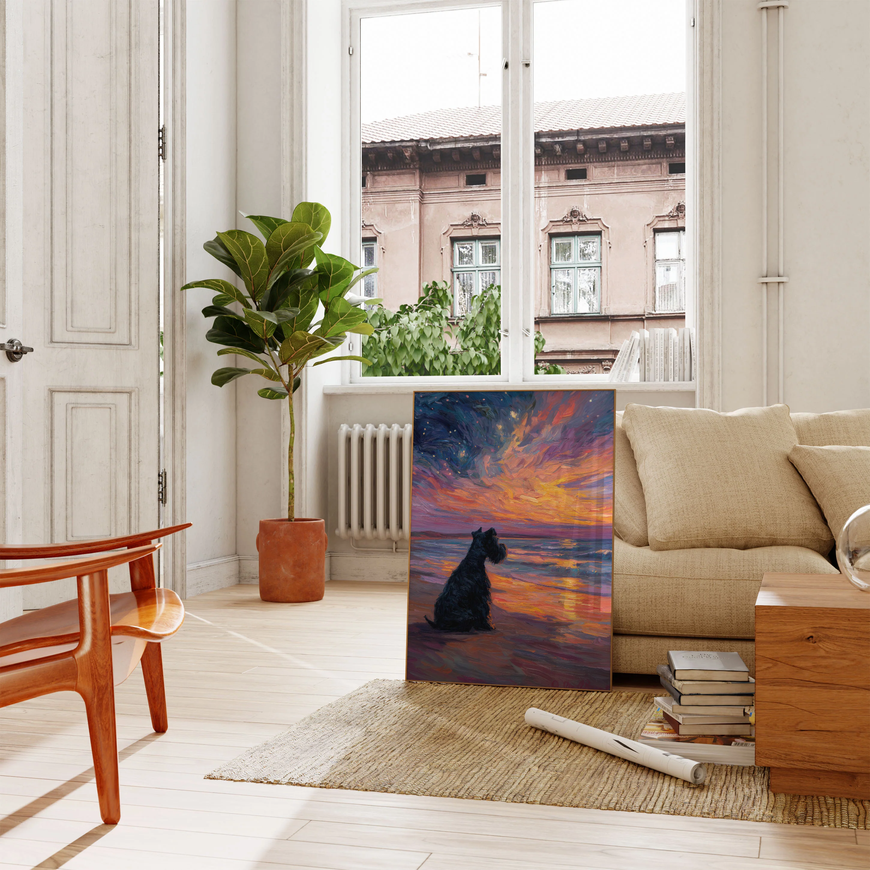 Starry Night Scottie Poster - Image 2