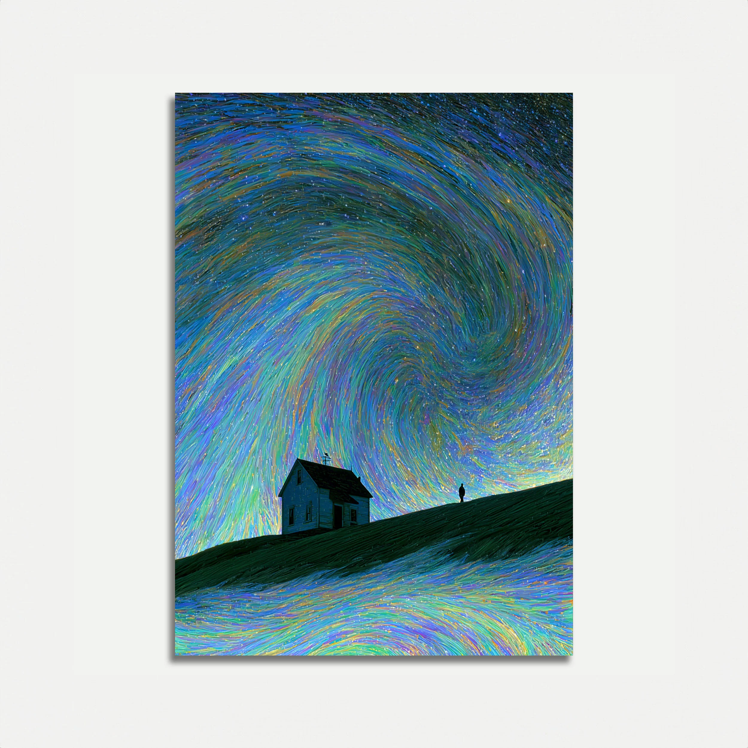 Starry Night Sky House Poster