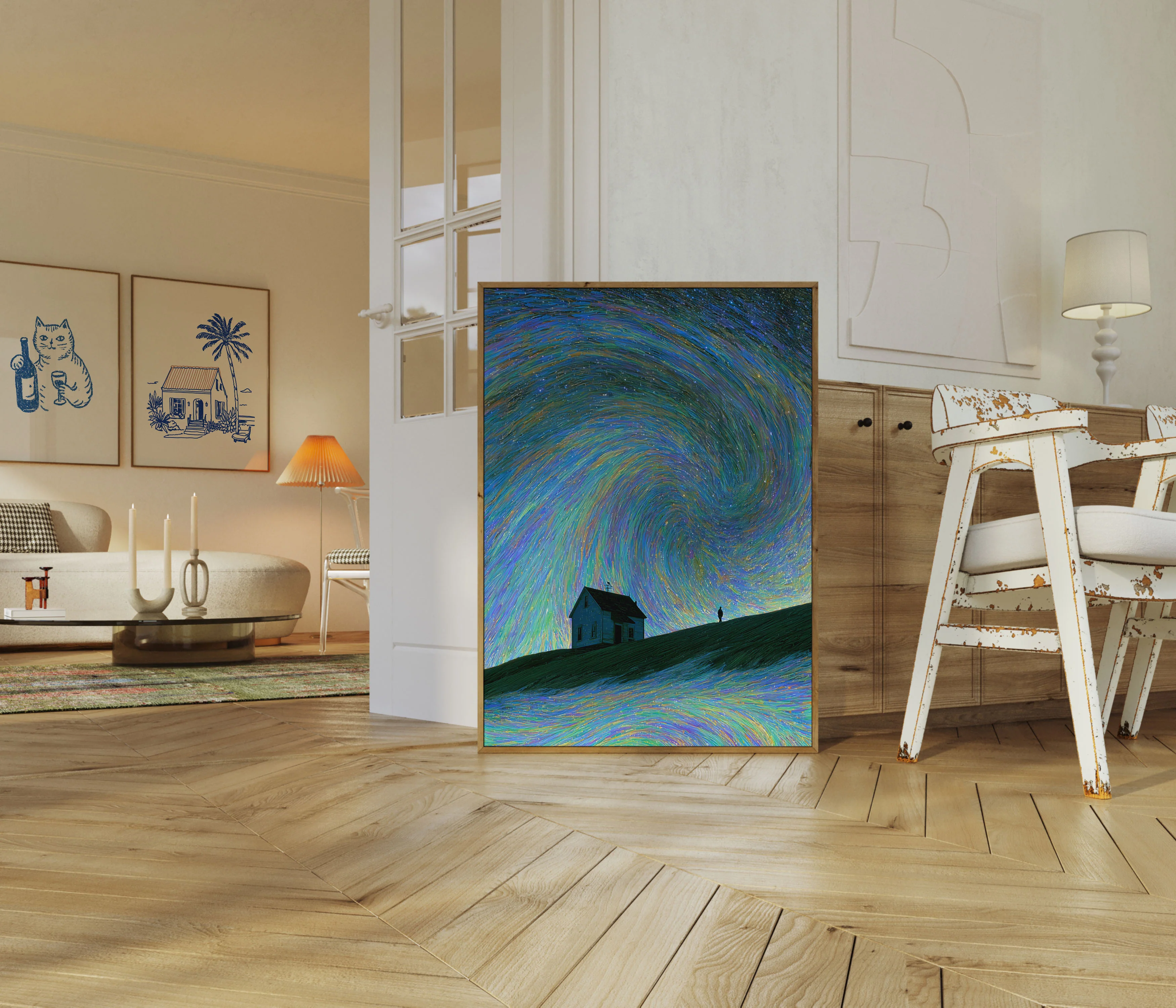 Starry Night Sky House Poster - Image 5