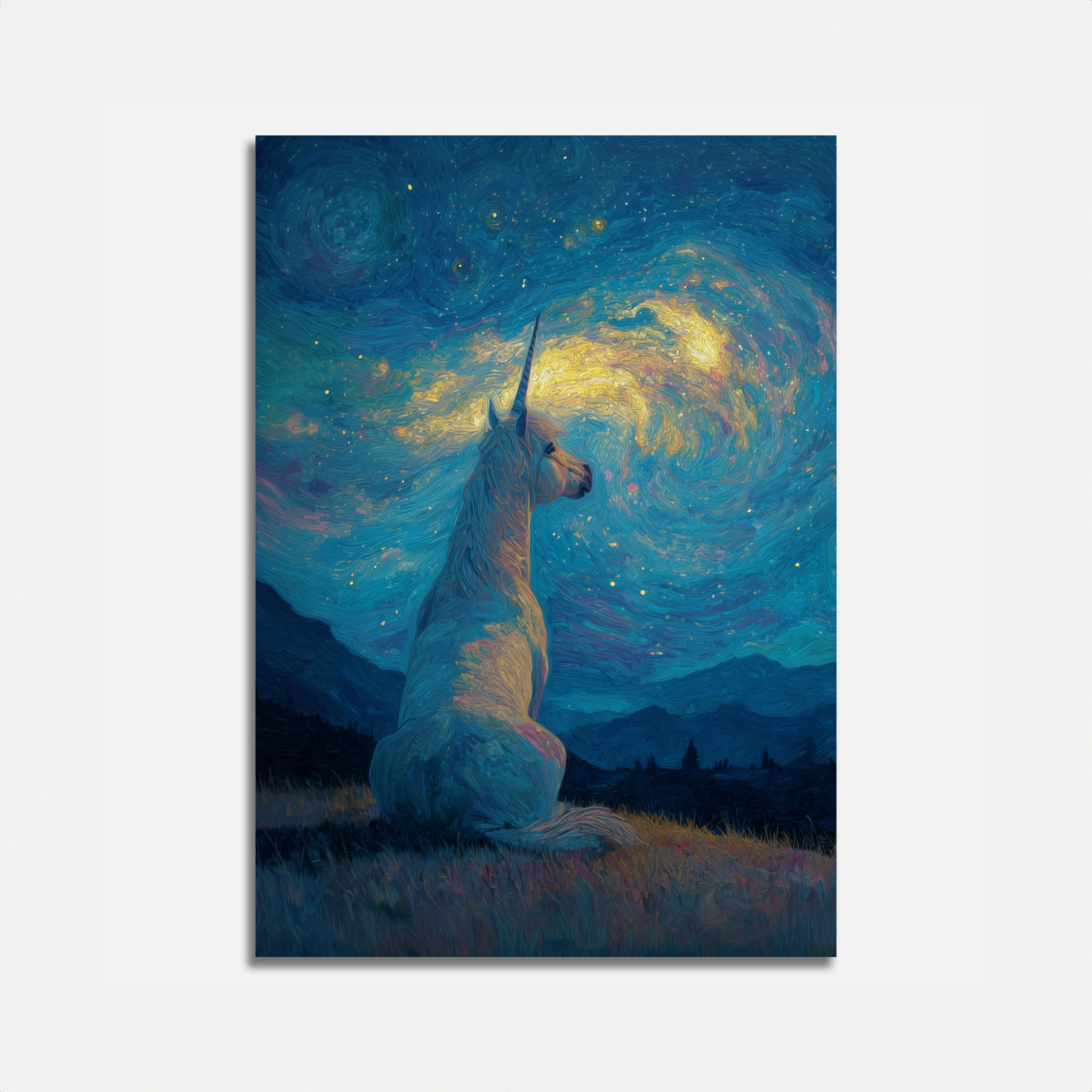 Starry Night Unicorn Poster