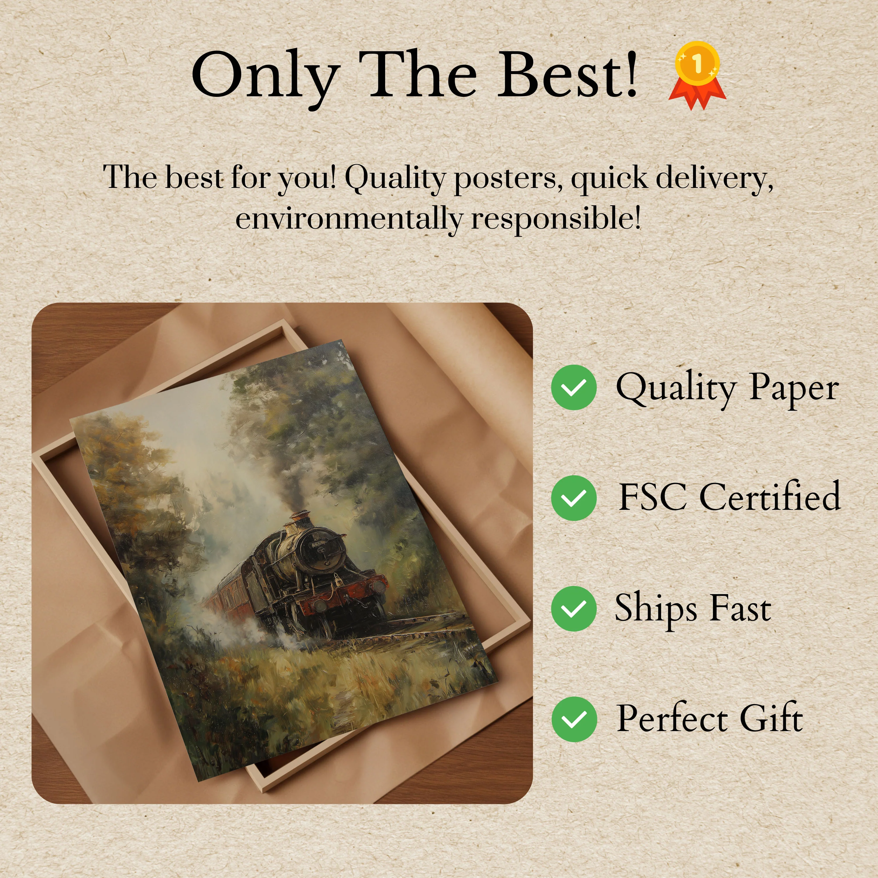 Steam Train Through Forest Poster - Image 3