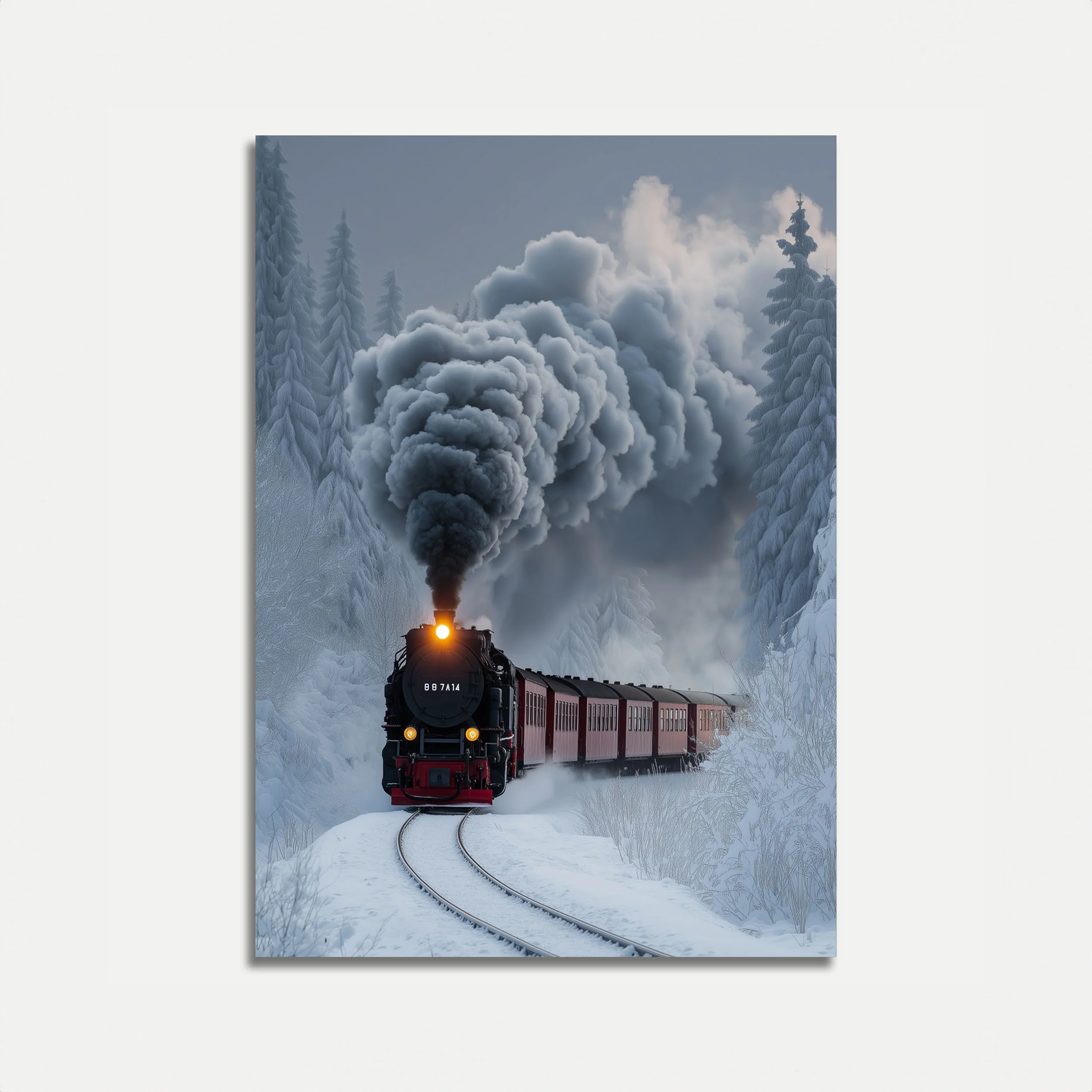 Steam Train Winter Journey Poster