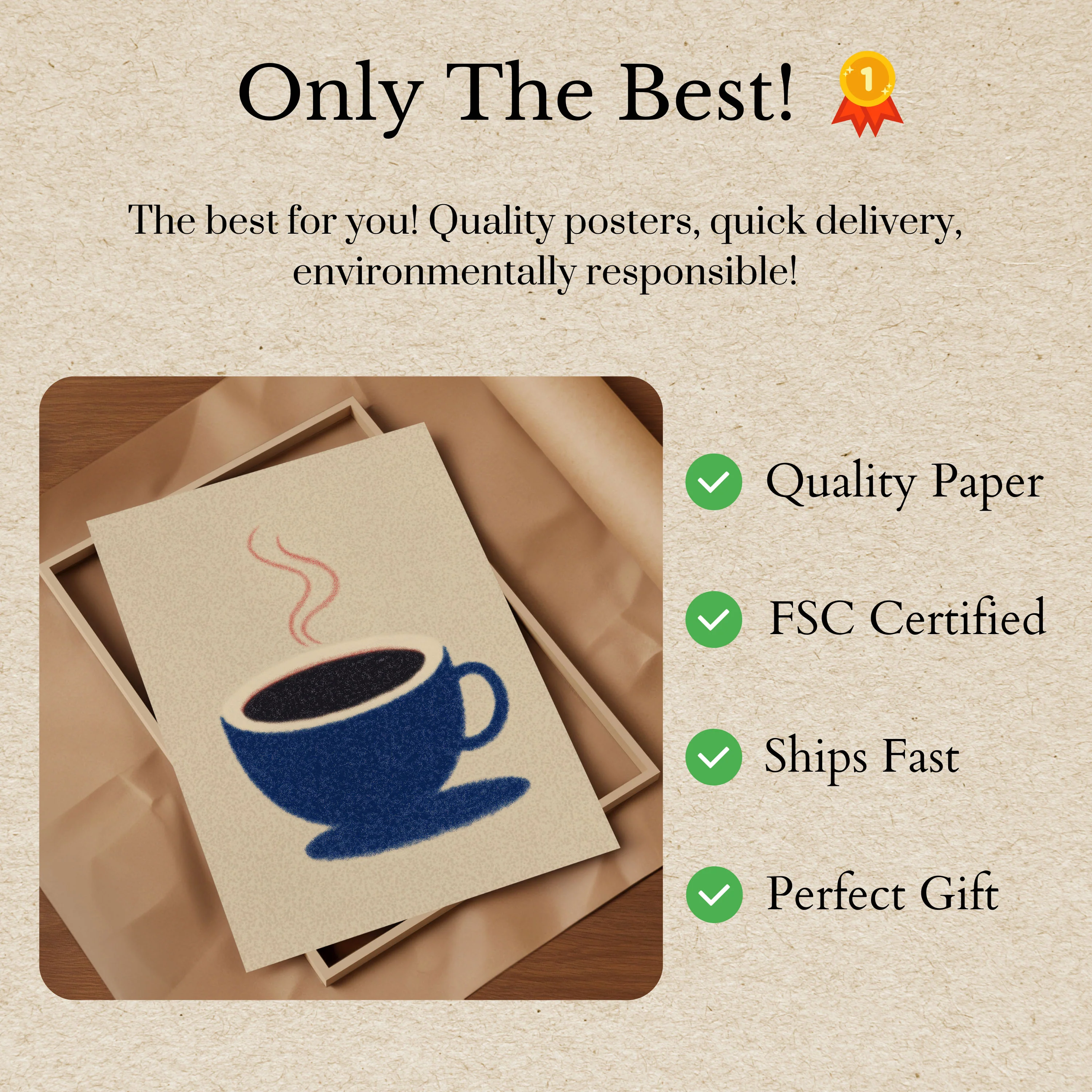 Steamy Blue Coffee Morning Poster - Image 3