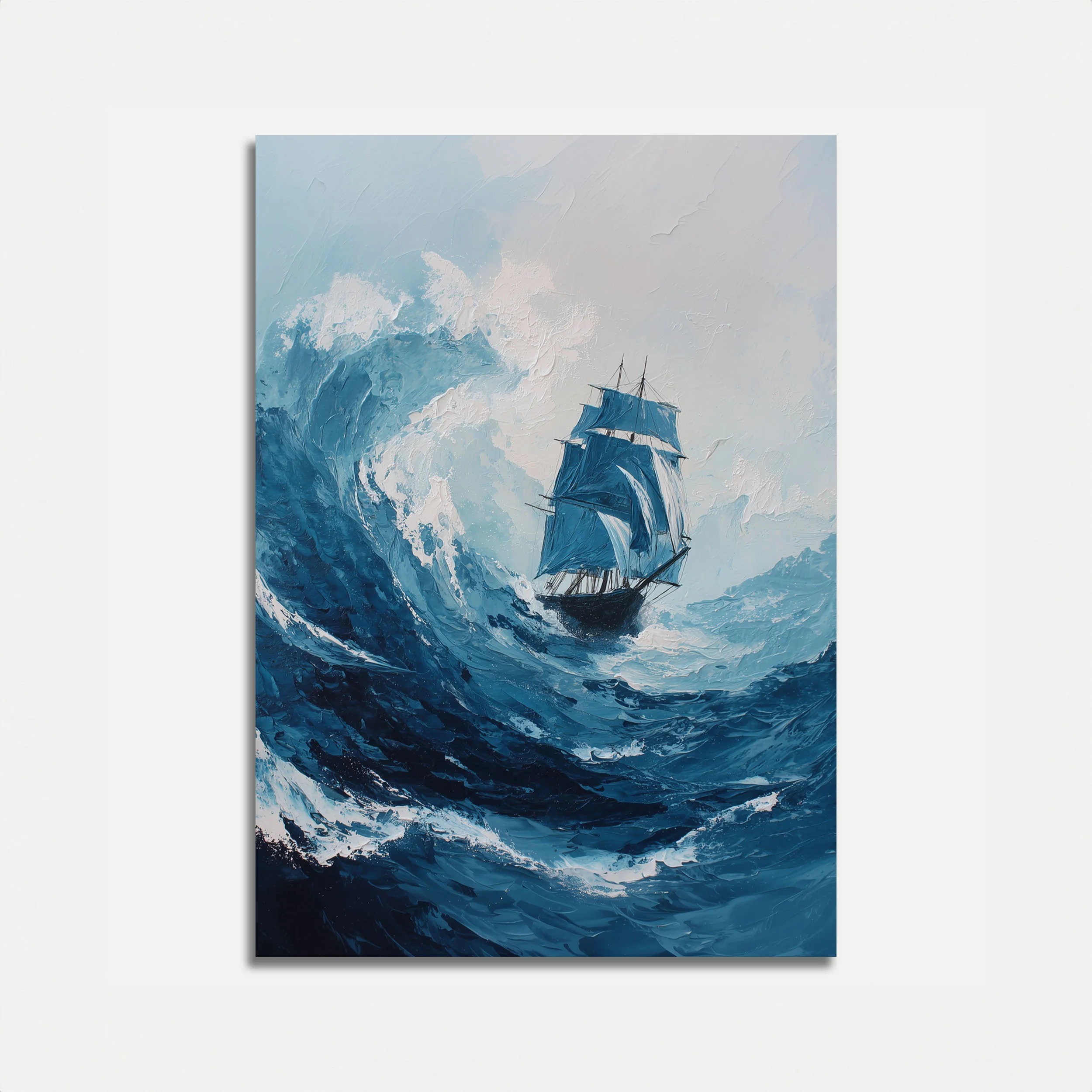 Stormy Ocean Sailboat Poster
