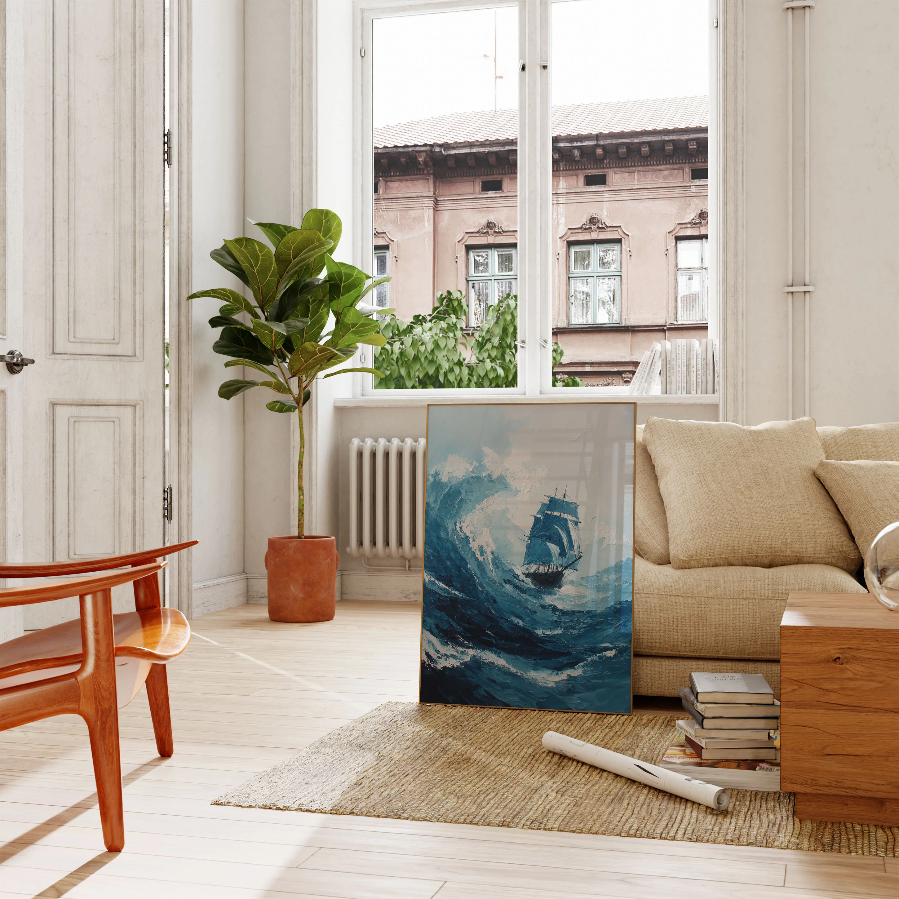 Stormy Ocean Sailboat Poster - Image 2