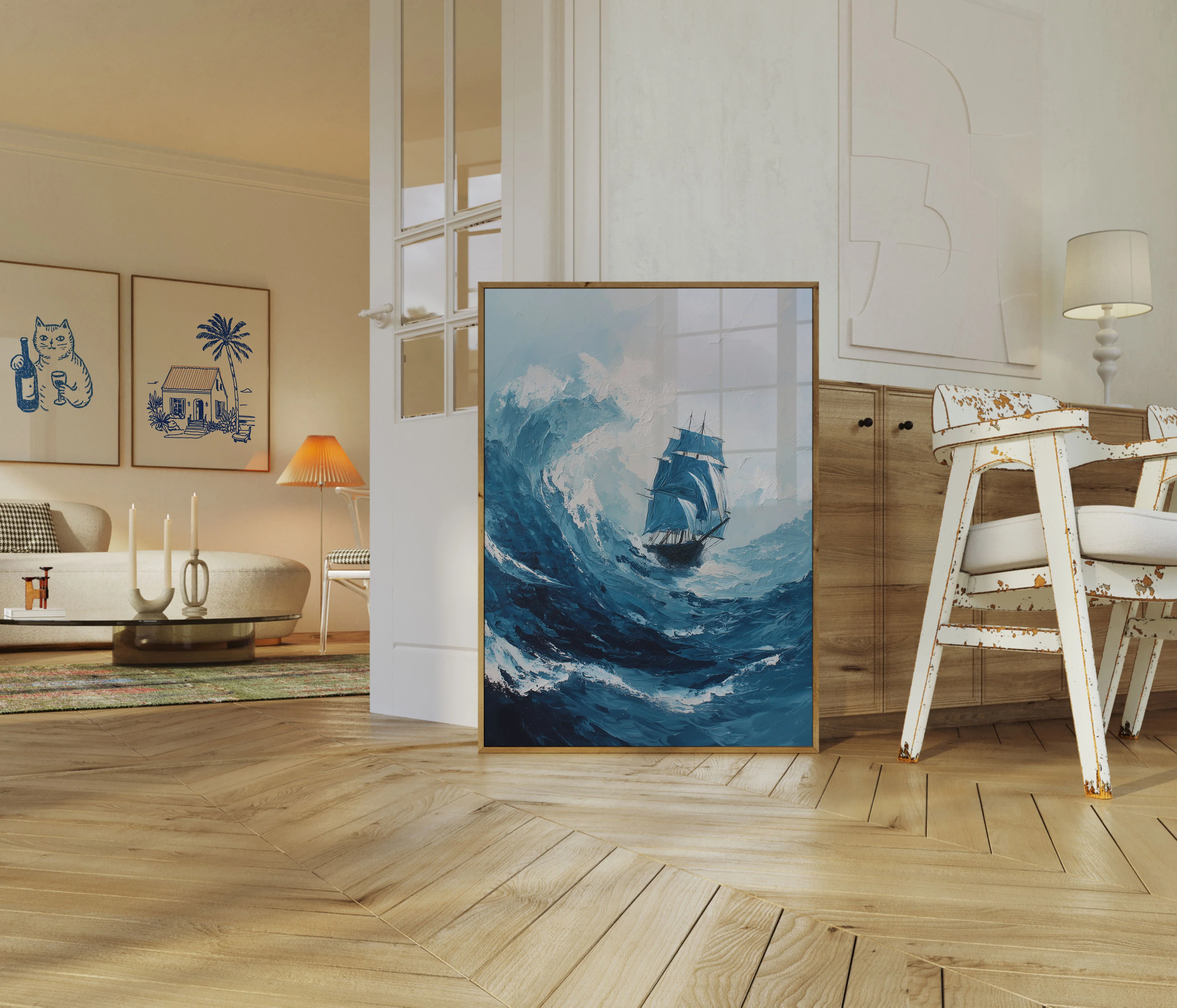 Stormy Ocean Sailboat Poster - Image 5
