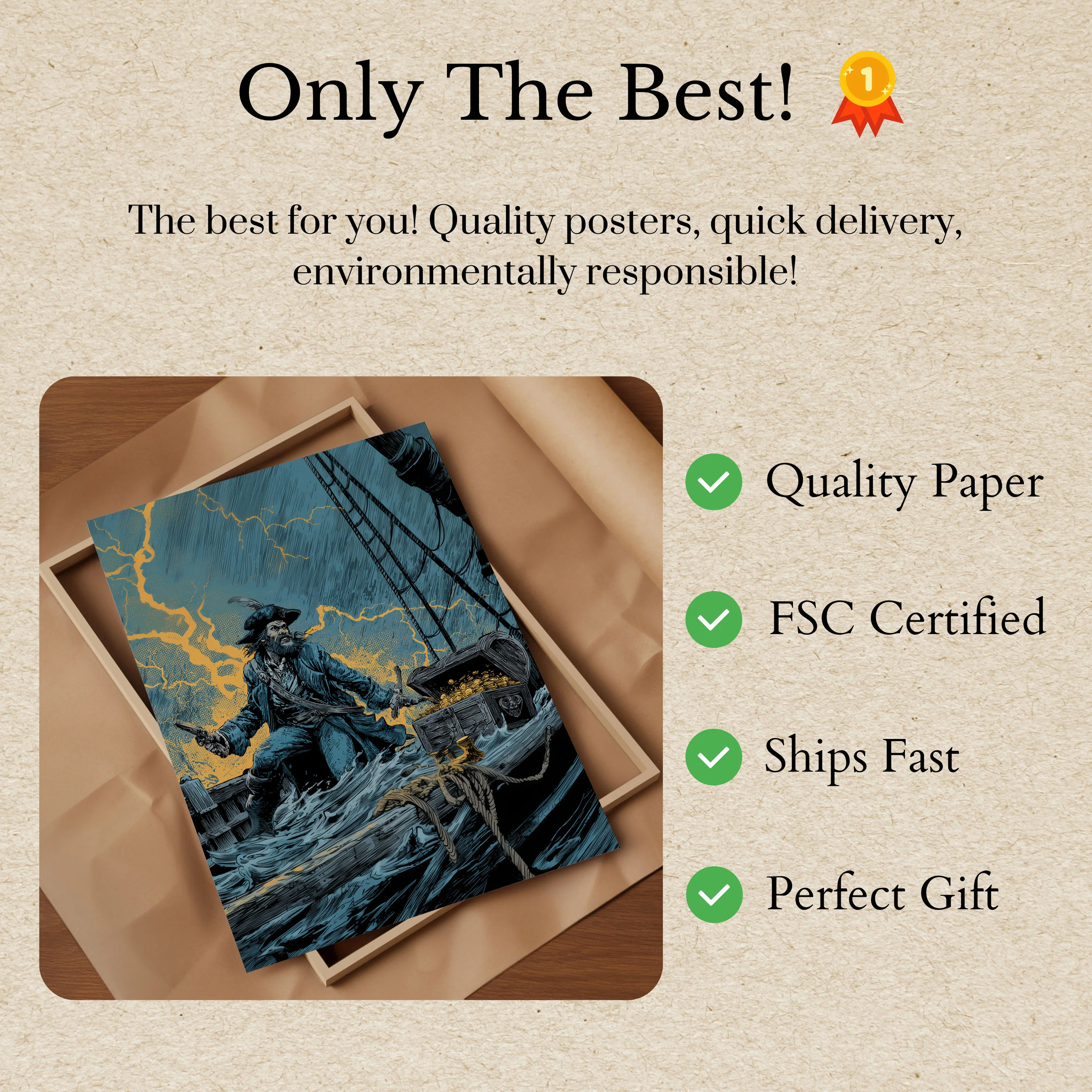 Stormy Pirate Treasure Poster - Image 3