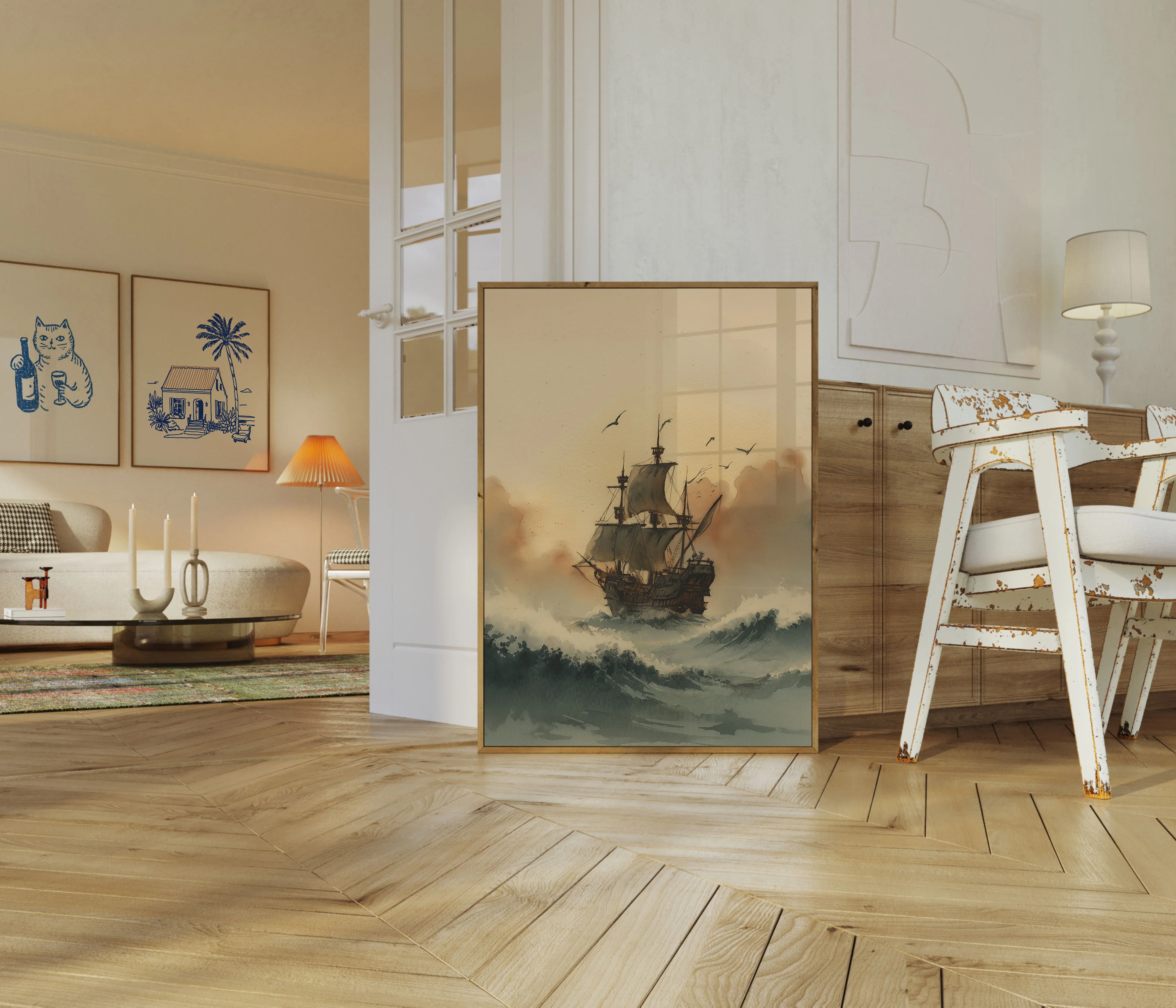 Stormy Seas Pirate Ship Poster - Image 5