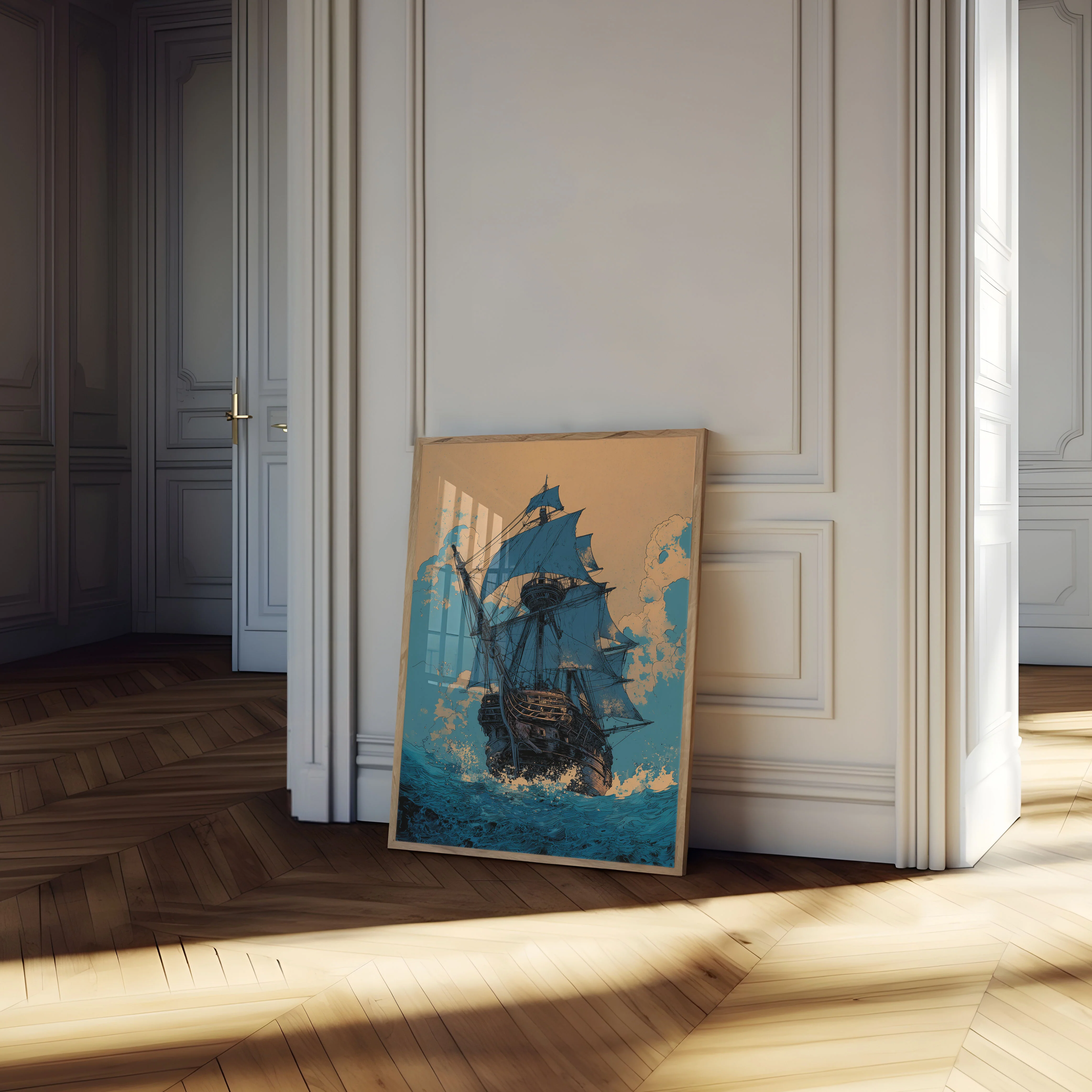 Stormy Seas Sailing Ship Poster - Image 4