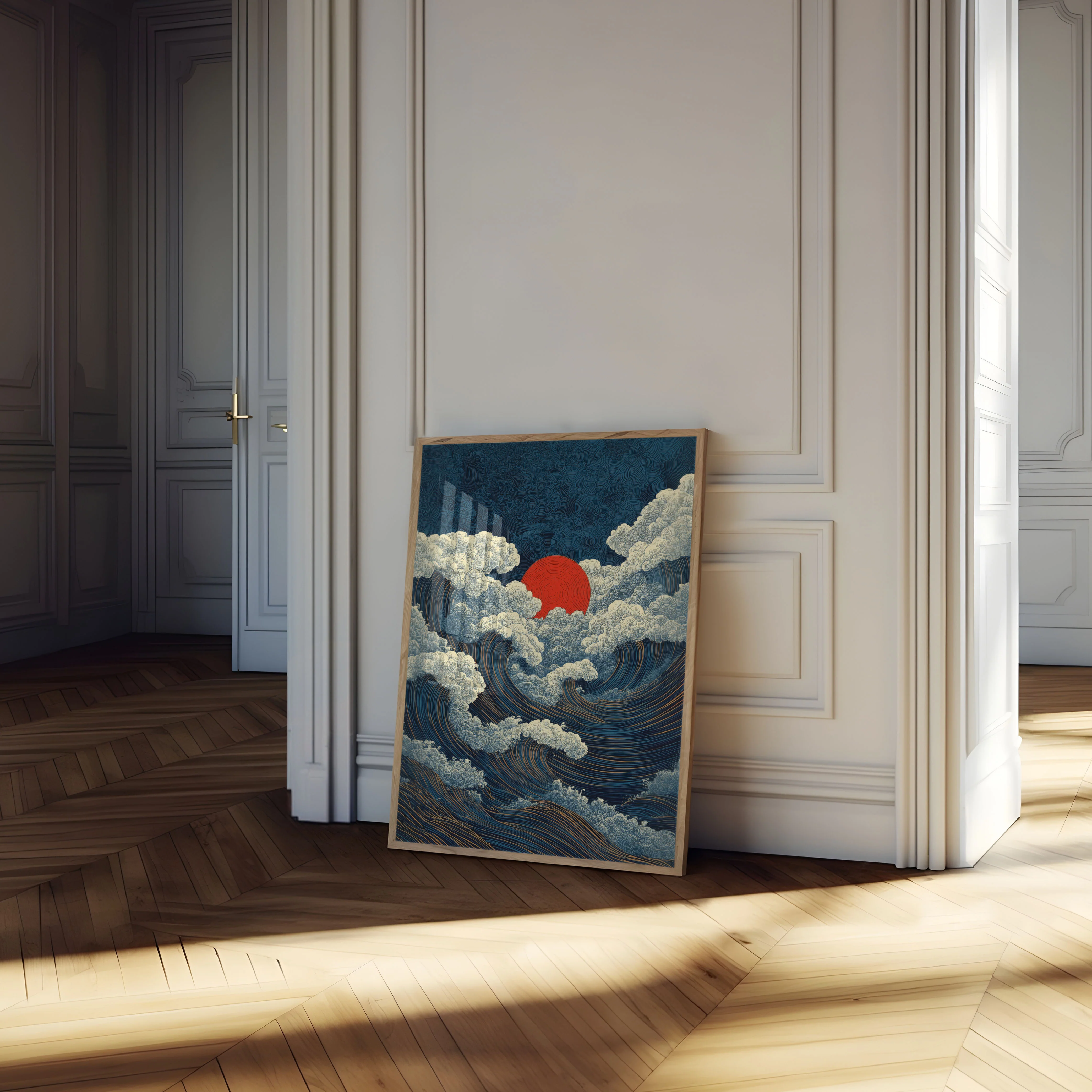 Stormy Waves Rising Sun Poster - Image 4