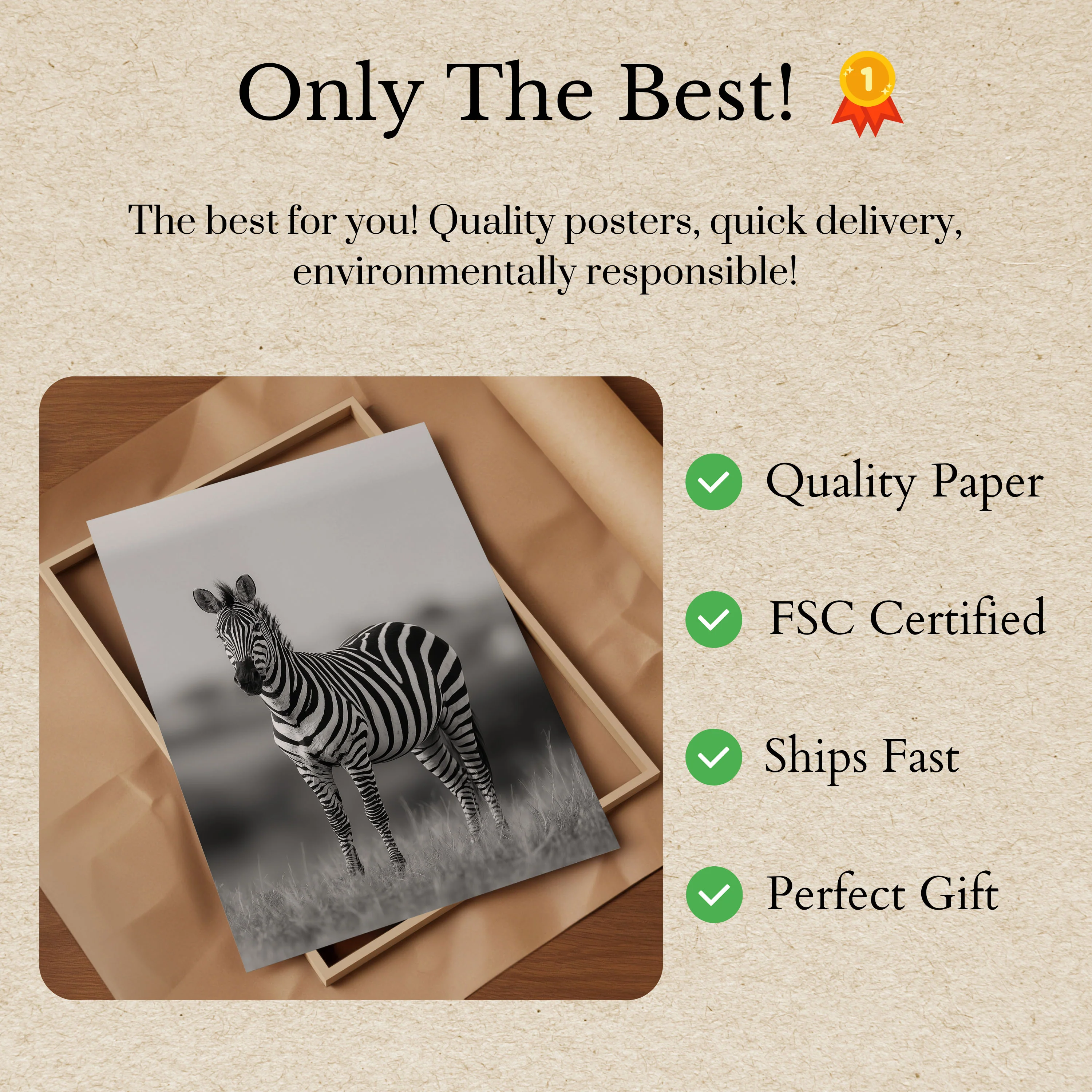 Striped Savanna Sentinel Poster - Image 3