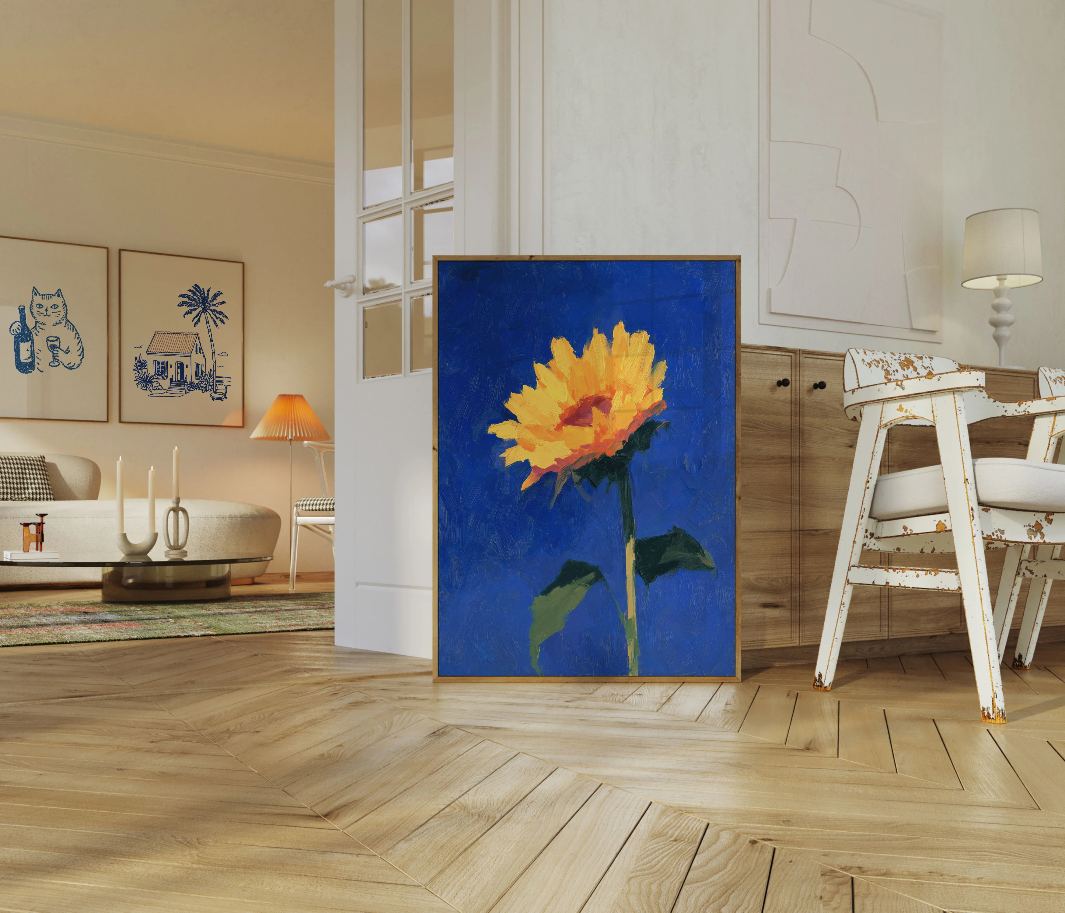 Sunflower Against Blue Sky Poster - Image 5