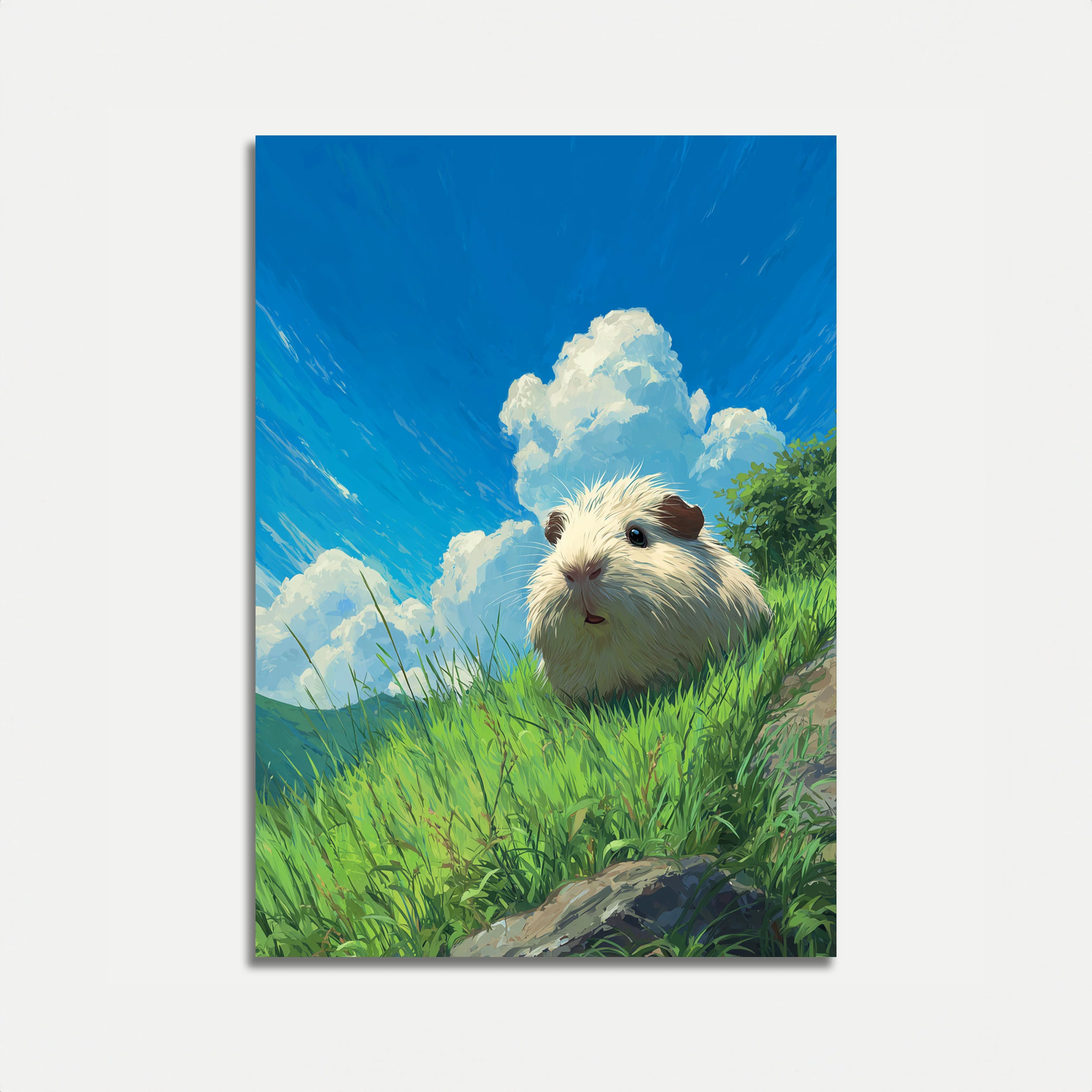 Sunny Meadow Guinea Pig Poster