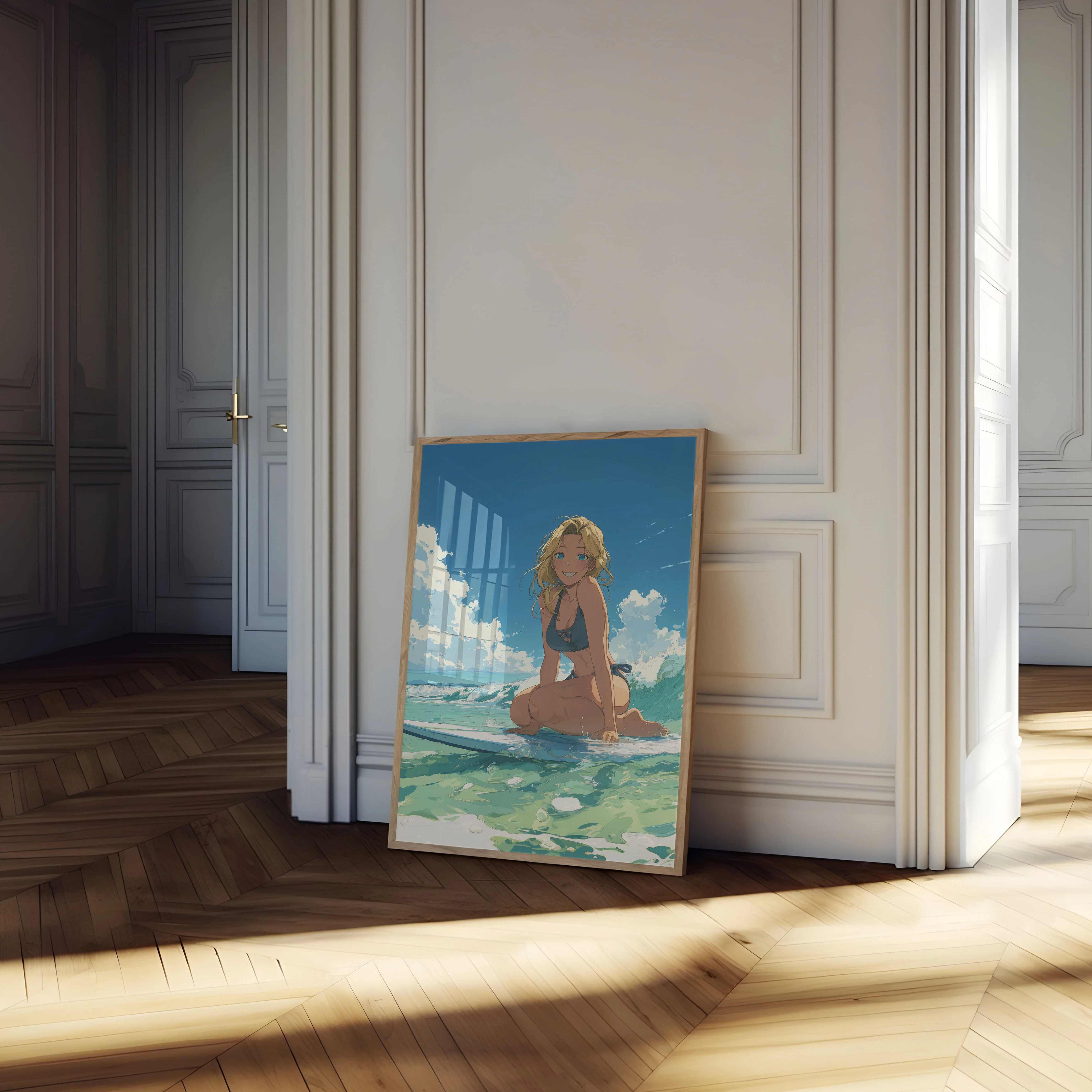 Sunny Waves Surfing Anime Poster - Image 4