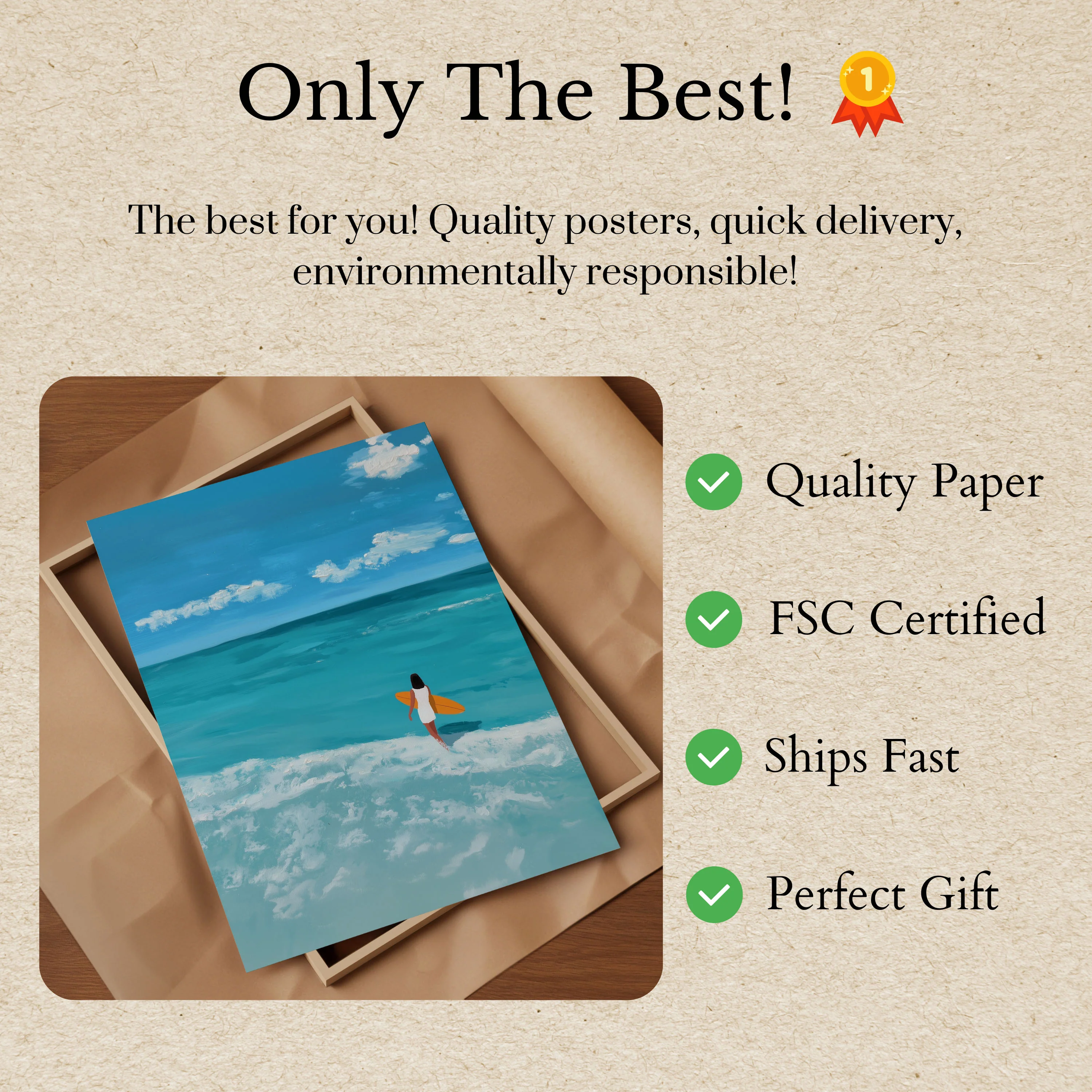 Sunrise Surf Serenity Poster - Image 3