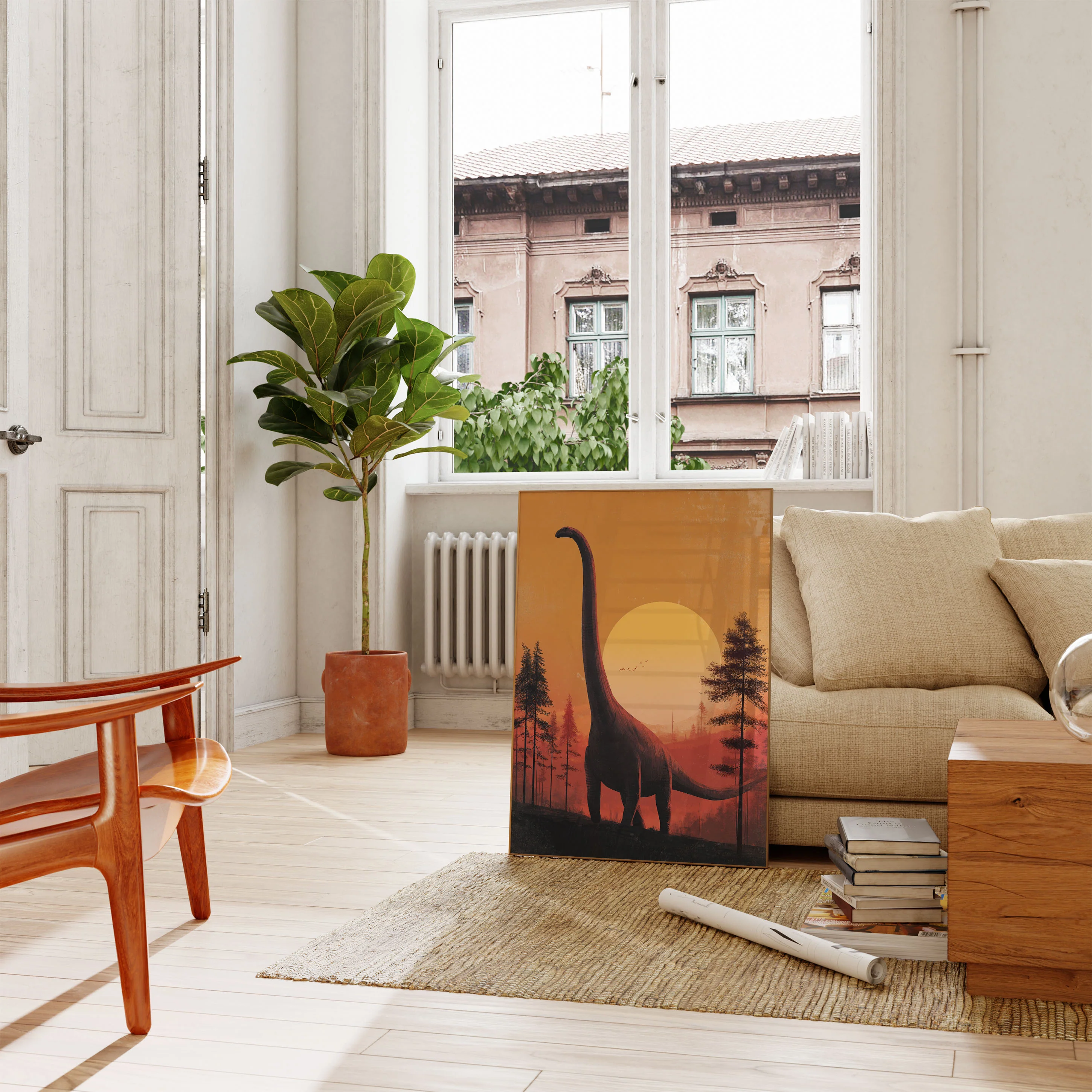 Sunset Brachiosaurus Forest Poster - Image 2