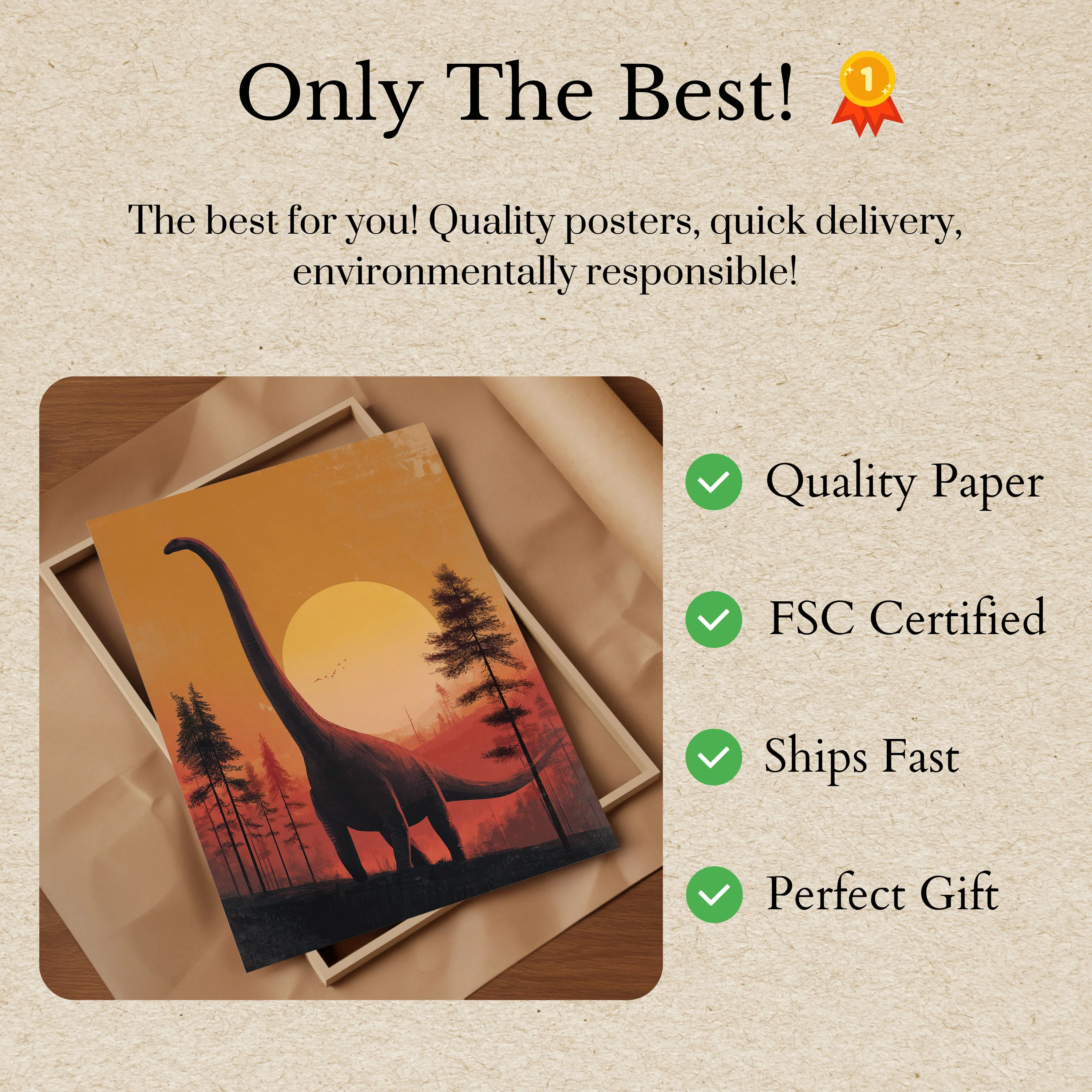 Sunset Brachiosaurus Forest Poster - Image 3