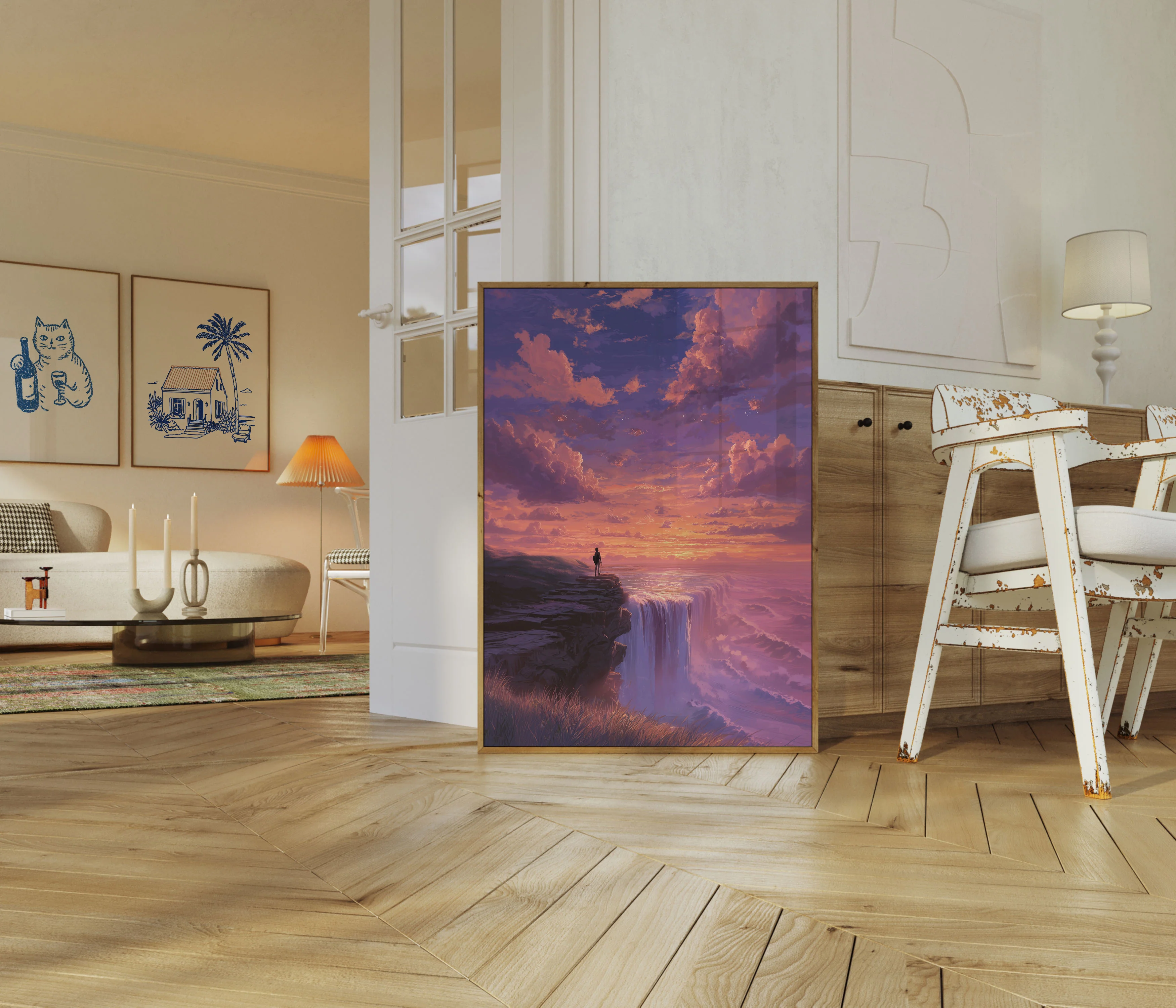 Sunset Cliff Contemplation Poster - Image 5