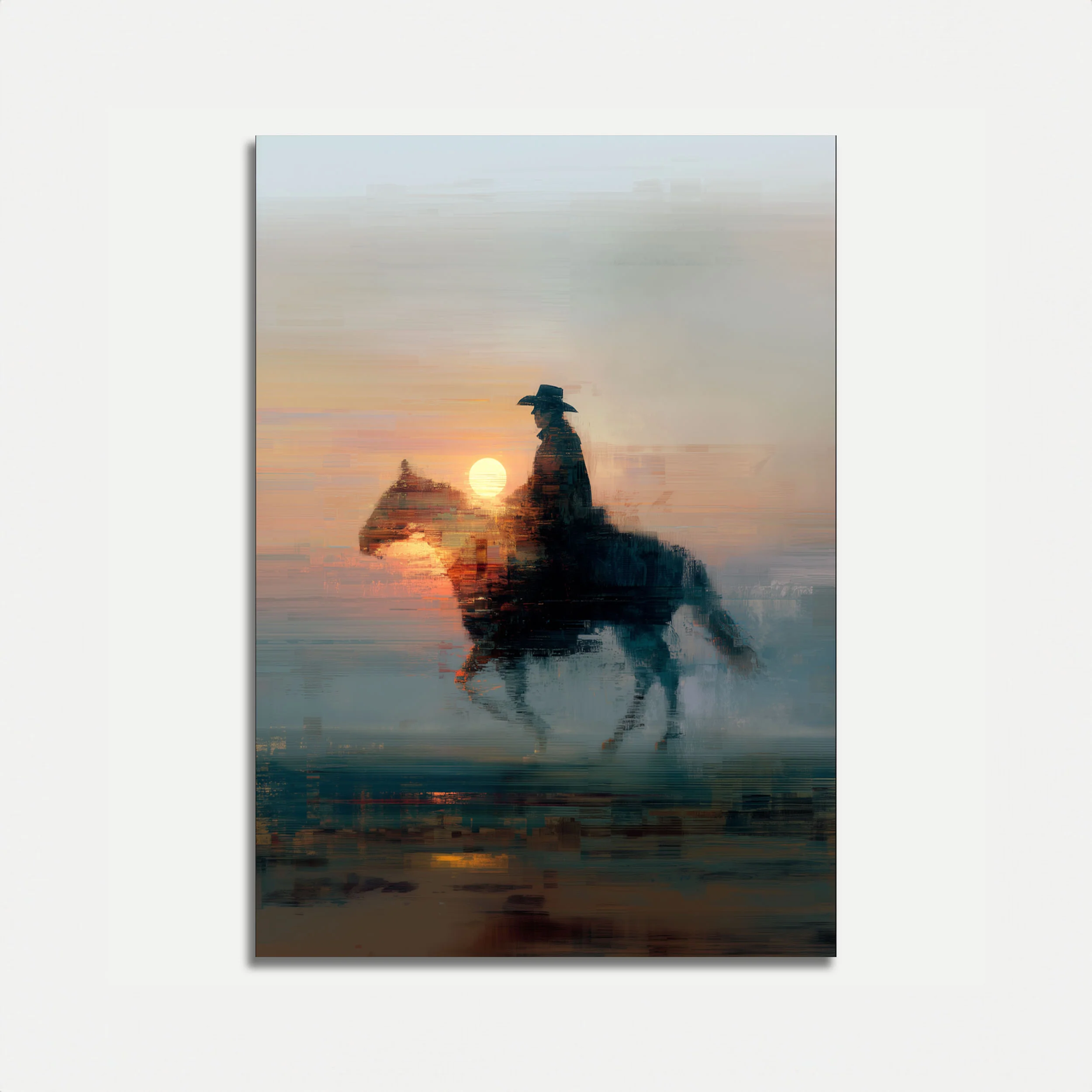 Sunset Cowboy Horizon Poster