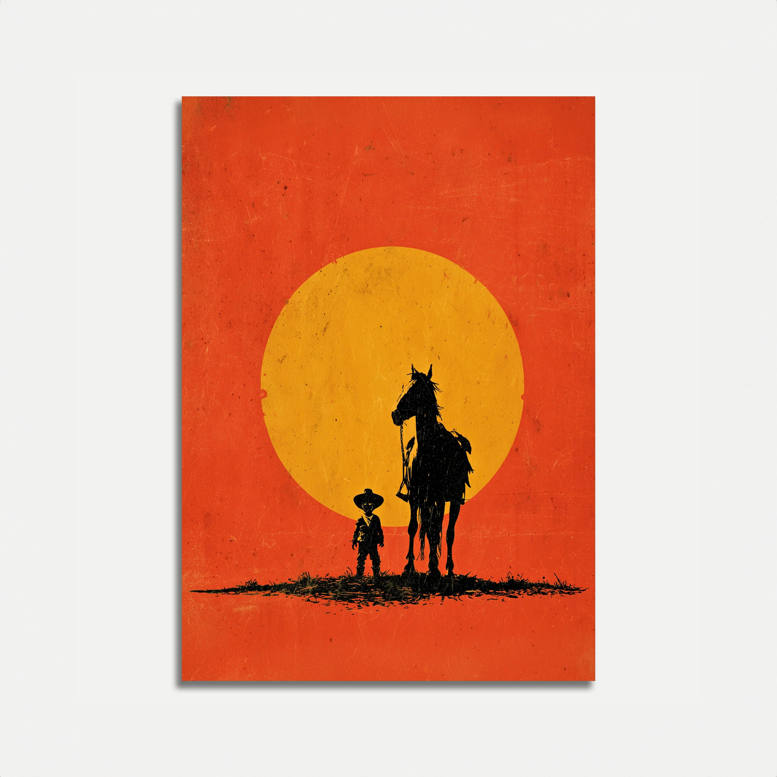 Sunset Cowboy Silhouette Poster
