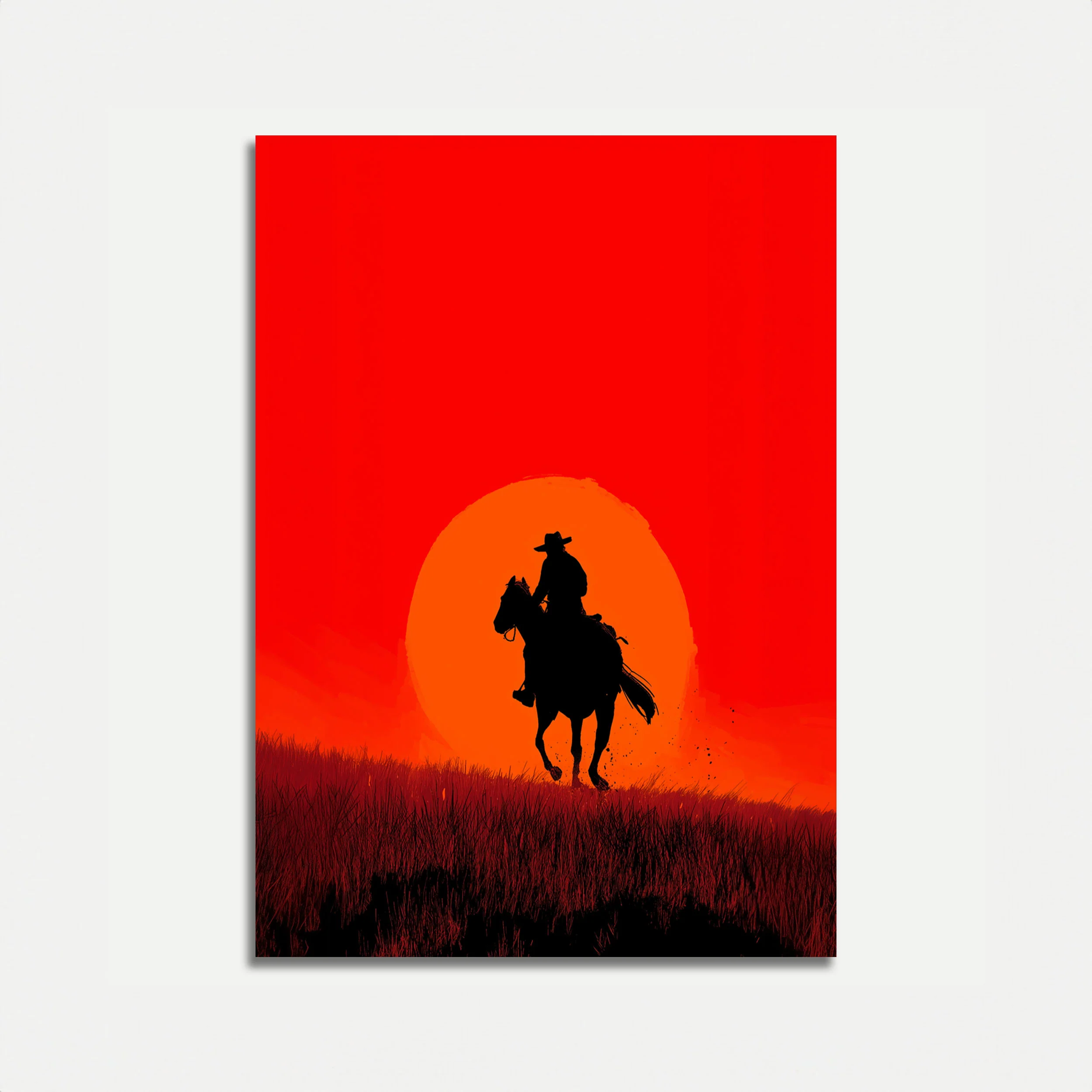 Sunset Cowboy Silhouette Poster