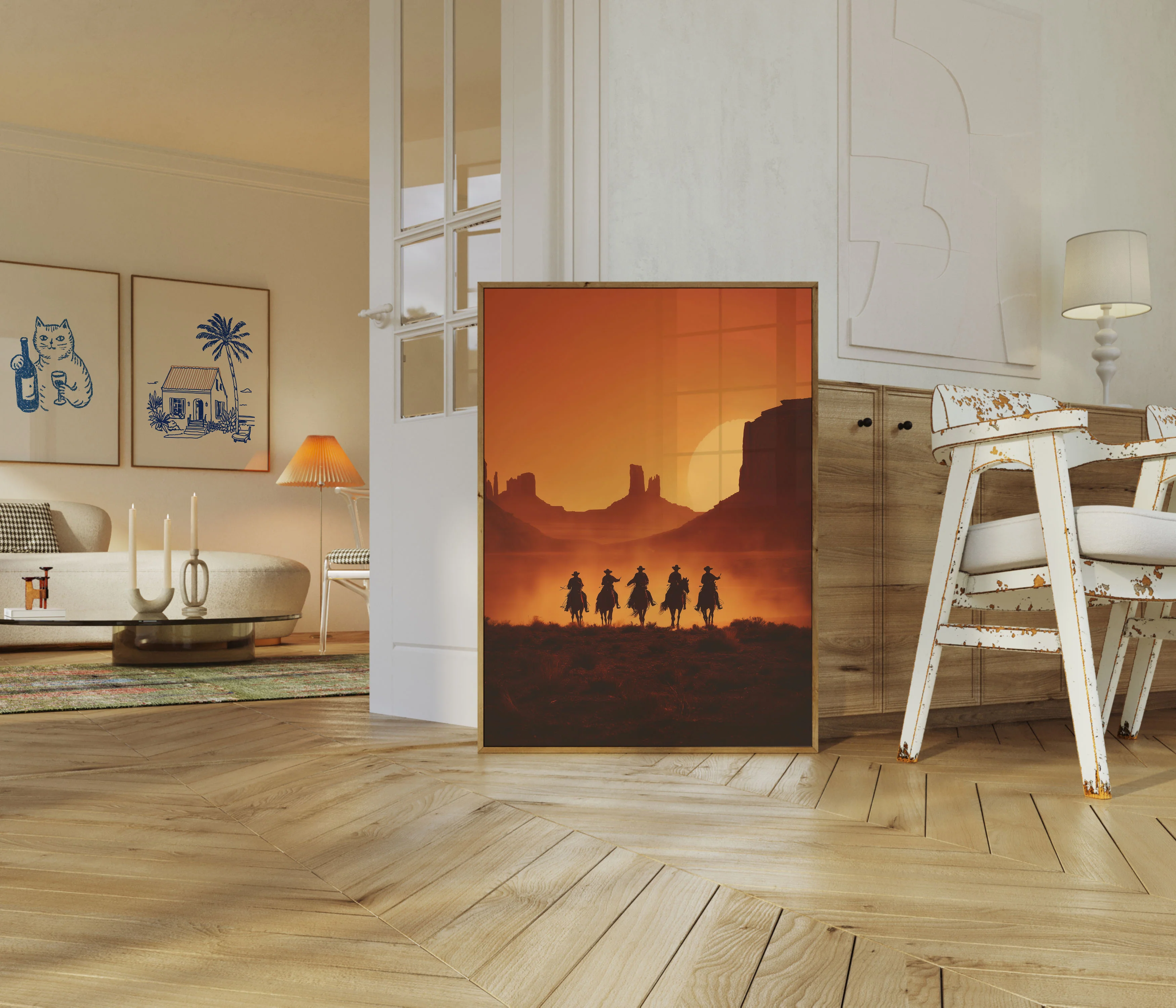 Sunset Cowboys Desert Ride Poster - Image 5