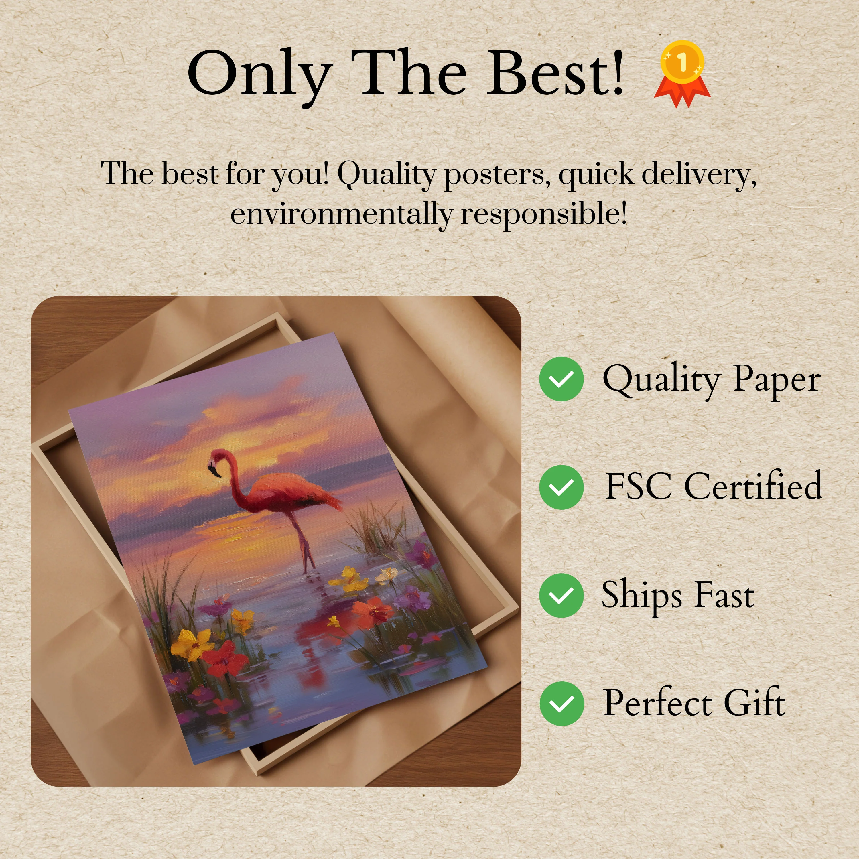 Sunset Flamingo Dream Poster - Image 3