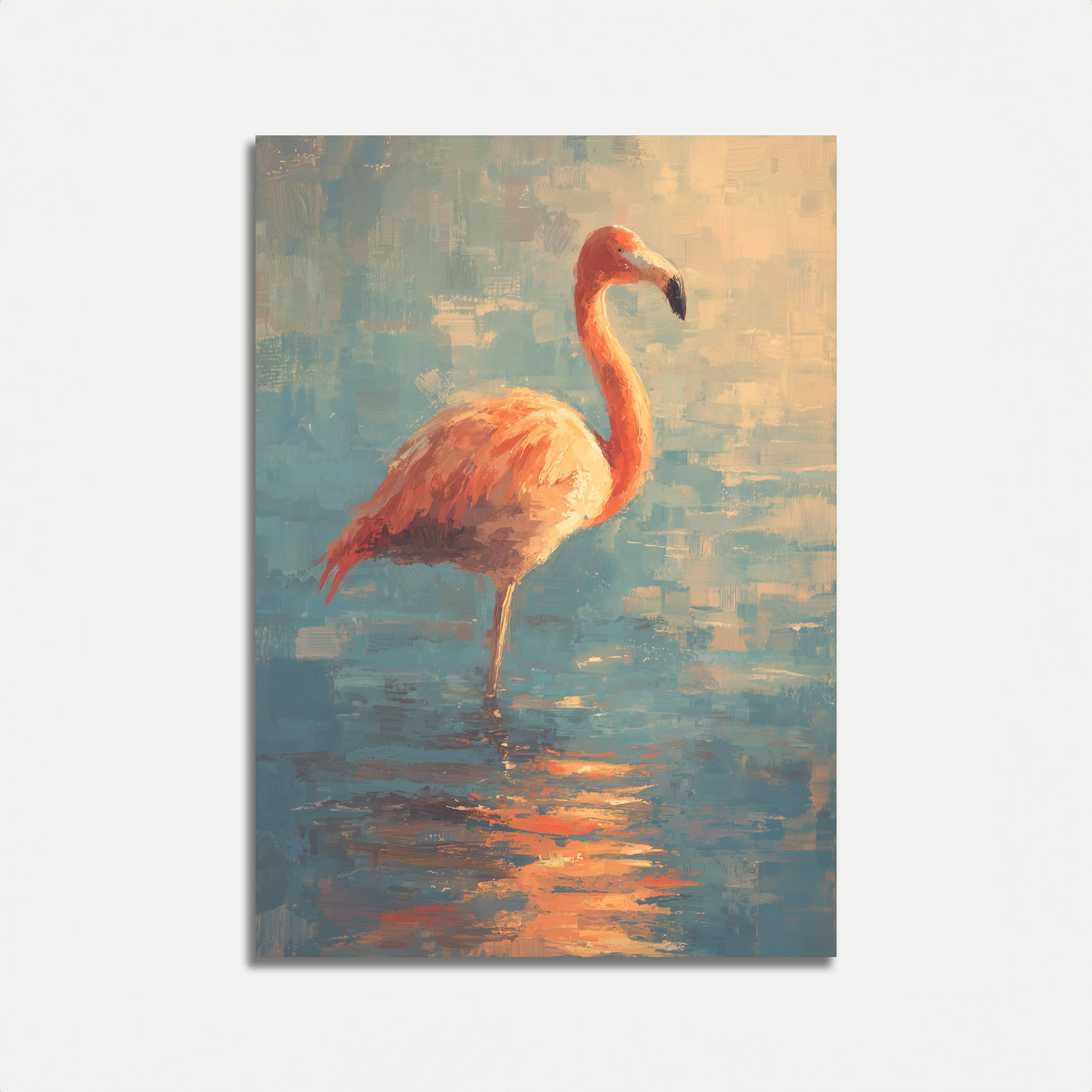 Sunset Flamingo Waterscape Poster