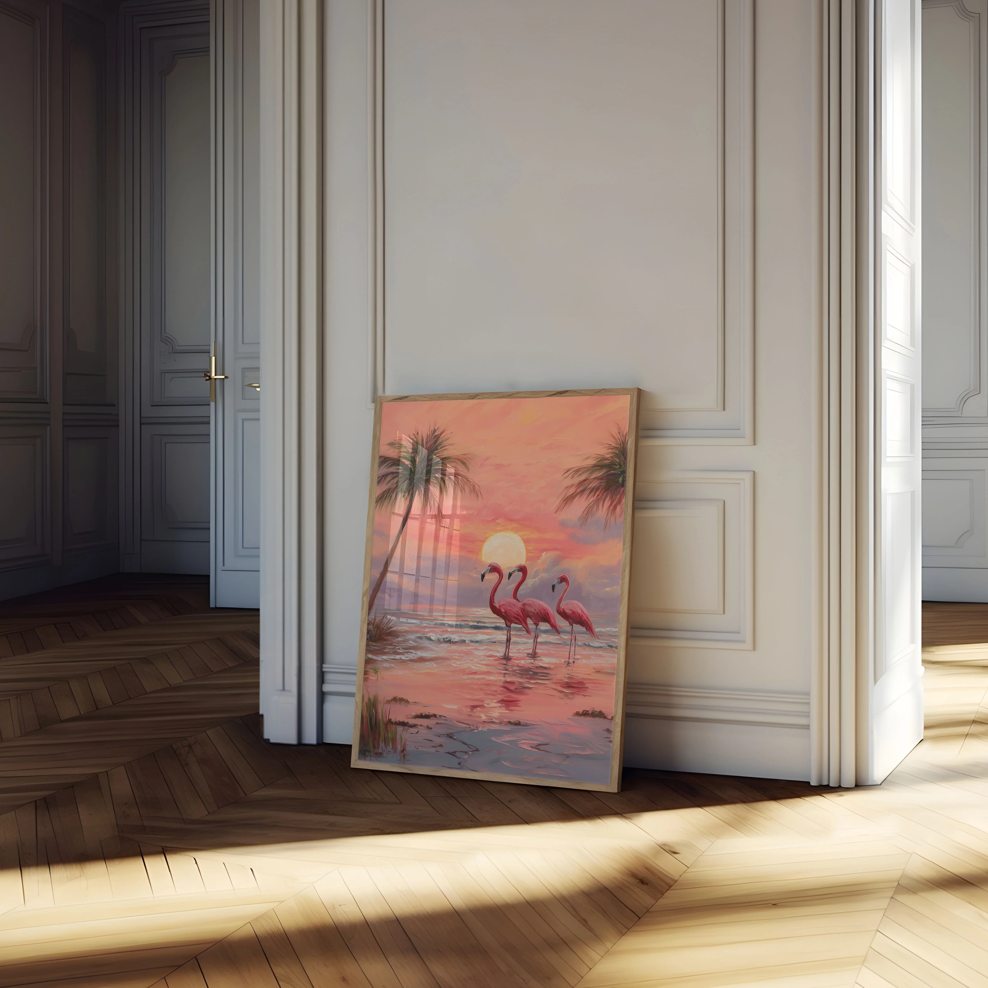 Sunset Flamingos Beach Poster - Image 4