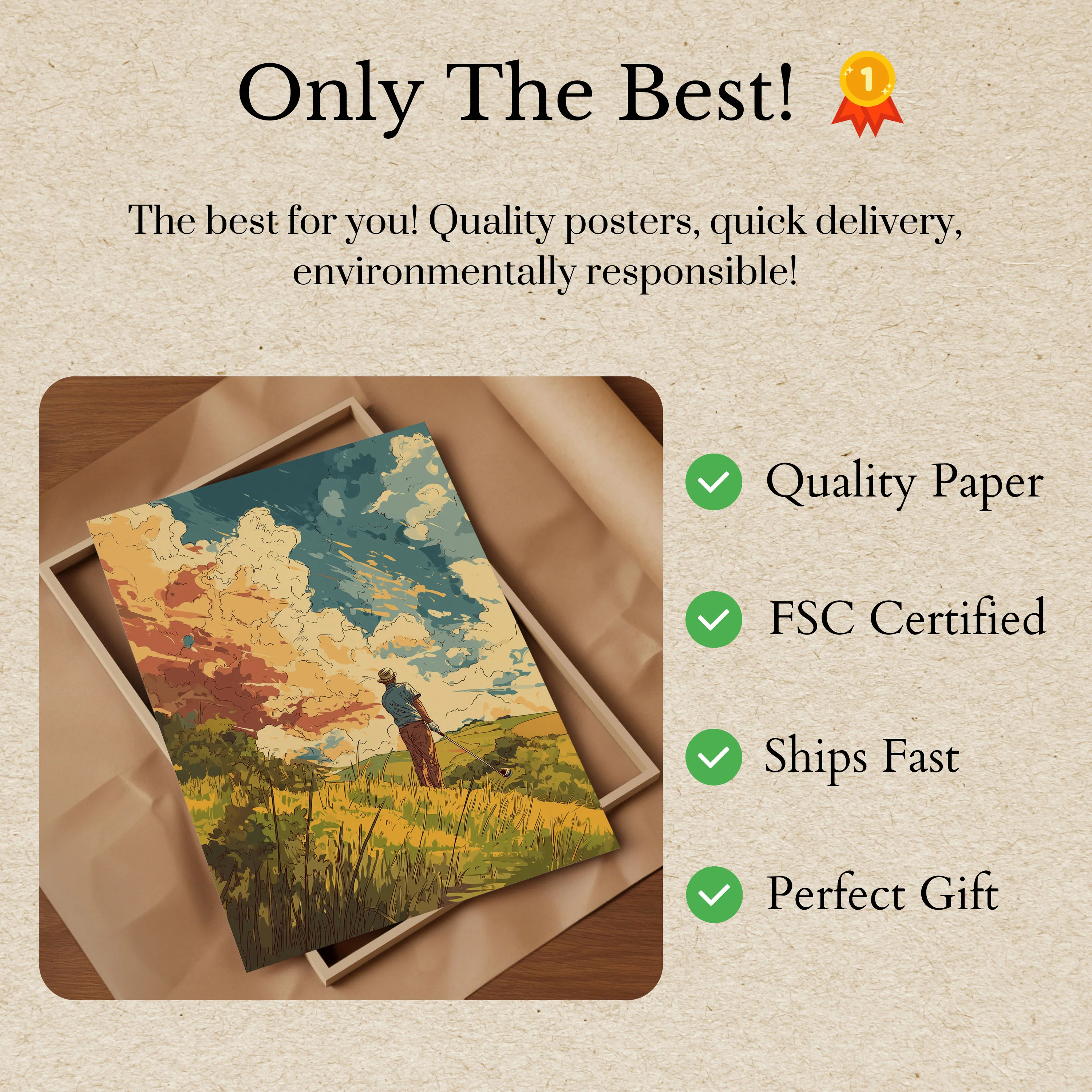 Sunset Golf Course Landscape Poster - Image 3