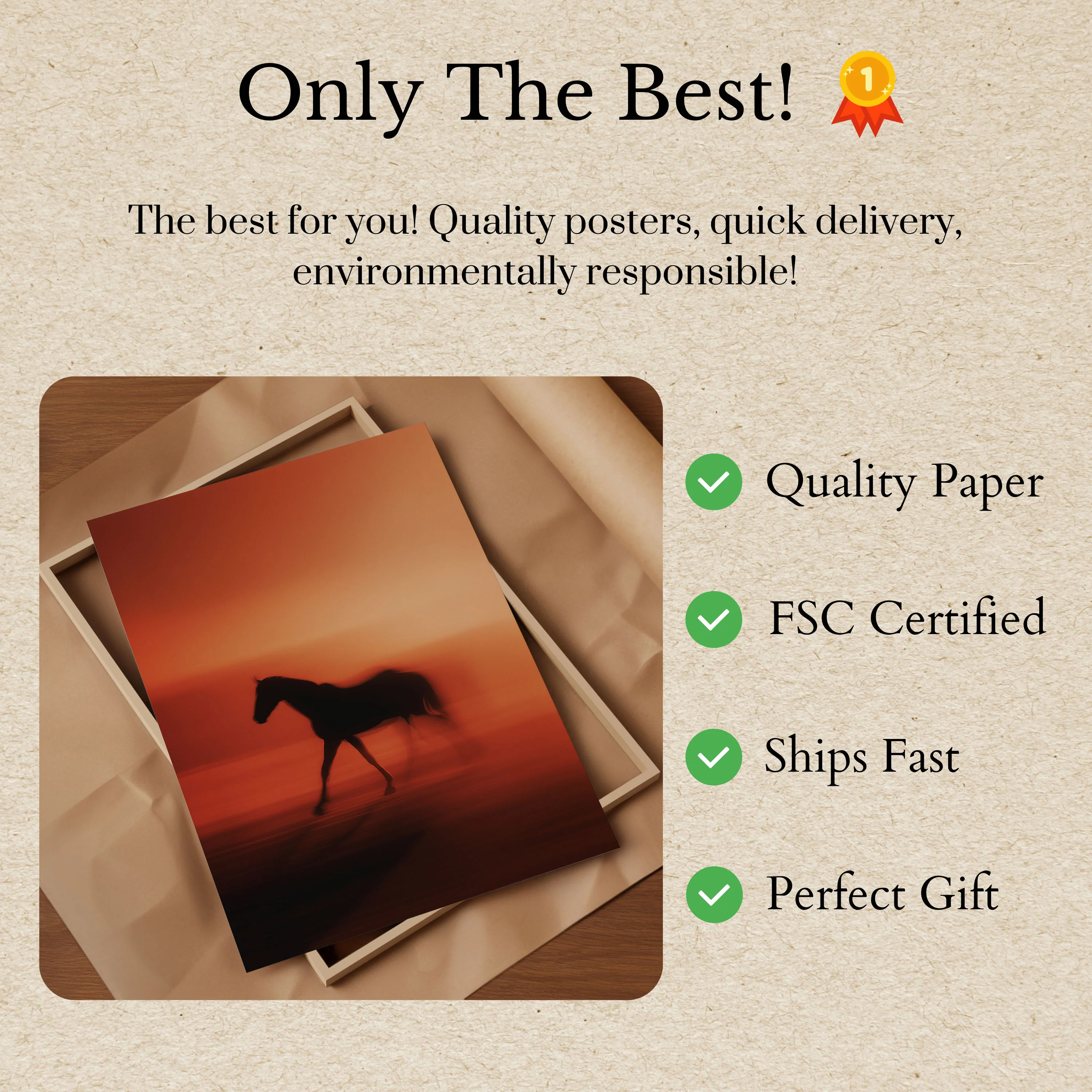 Sunset Horse Shadow Poster - Image 3