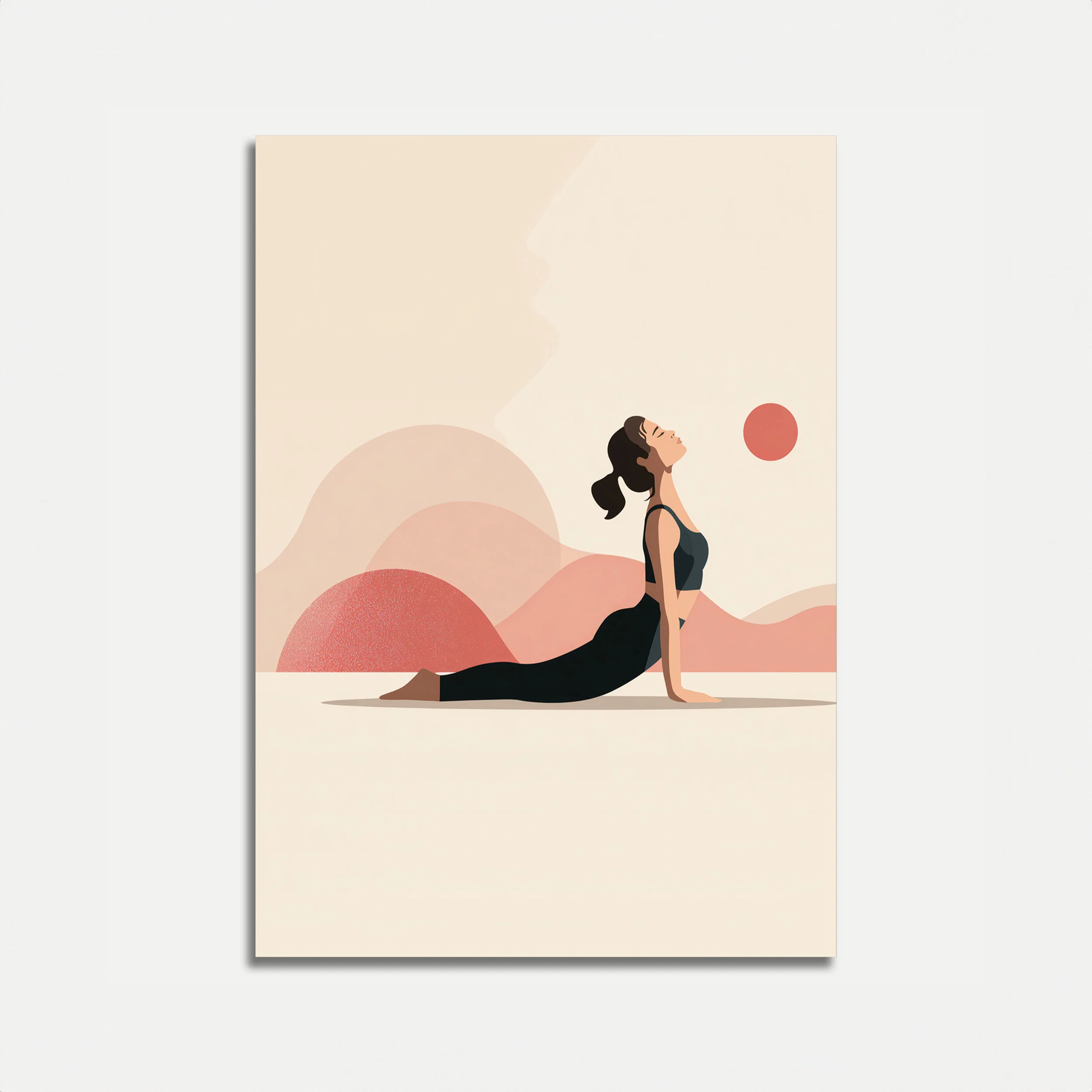 Sunset Mountain Yoga Poster