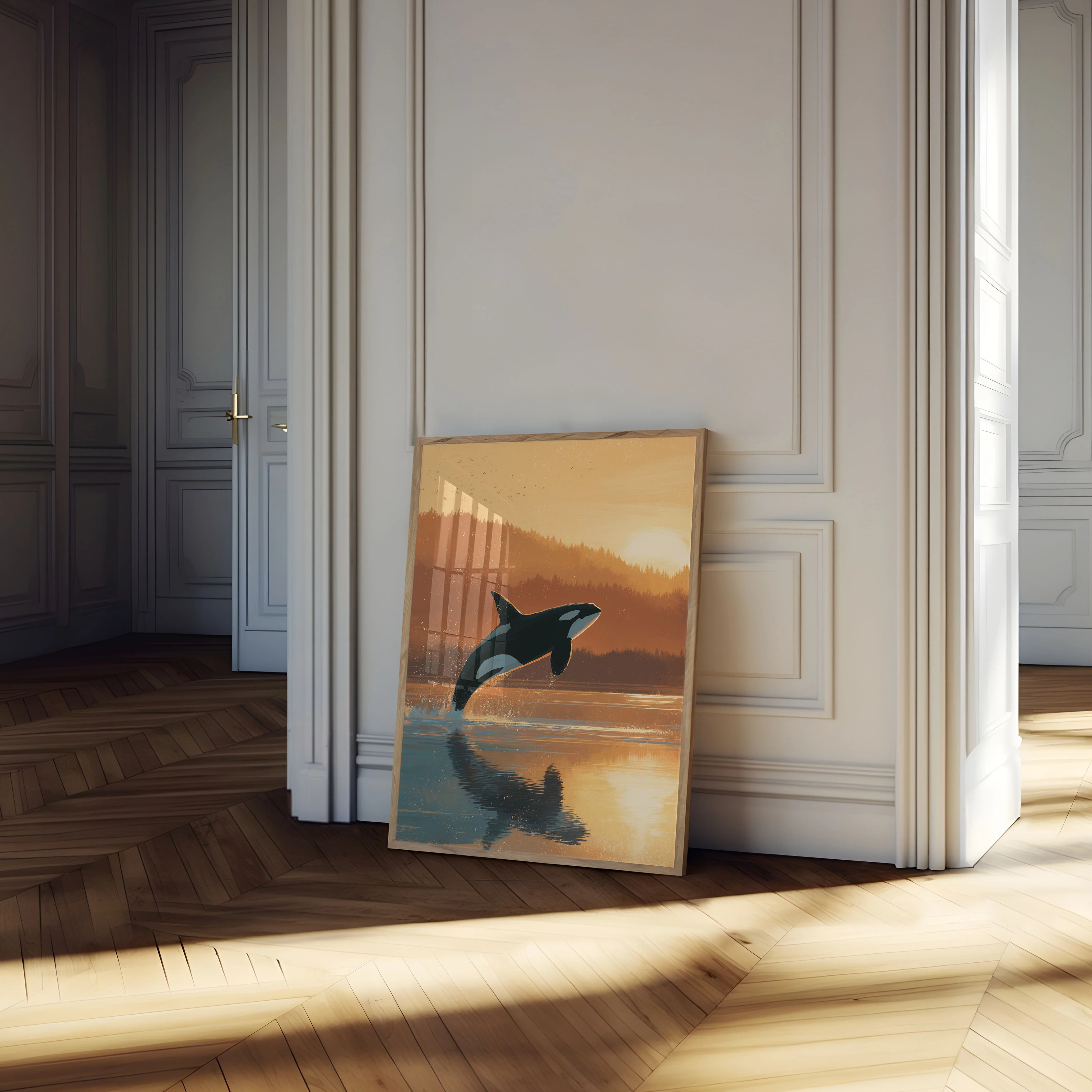Sunset Orca Leap Poster - Image 4