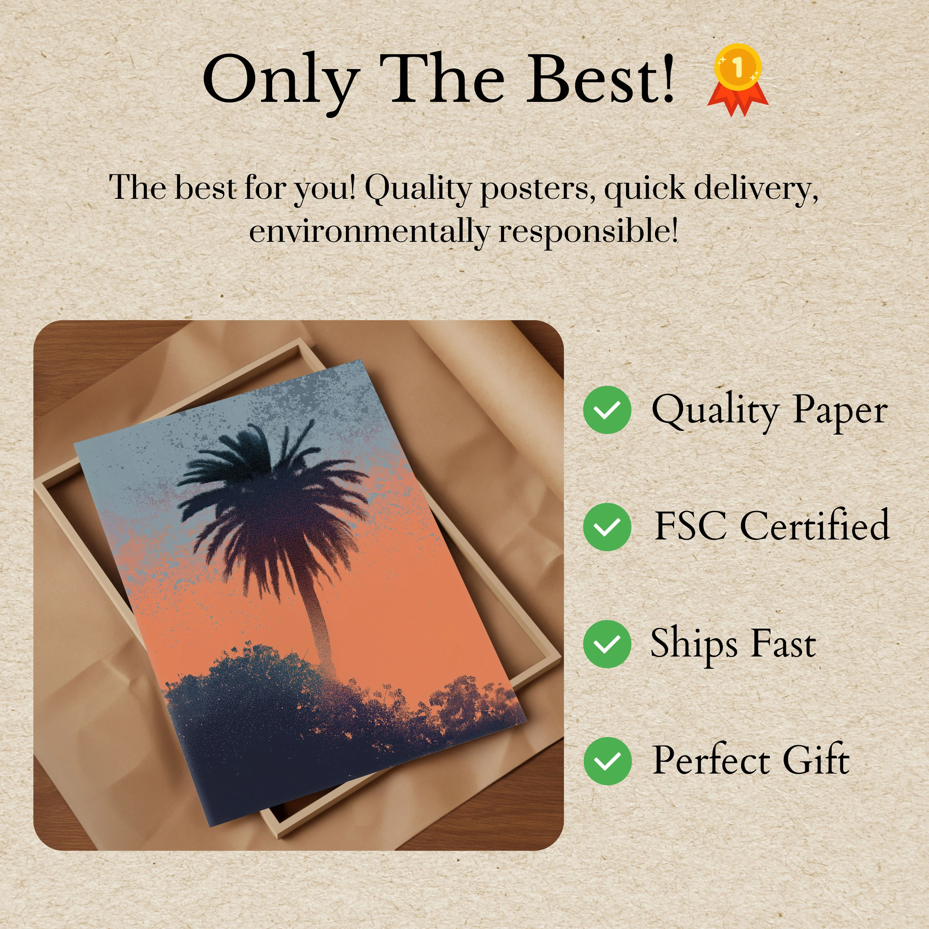 Sunset Palm Tree Silhouette Poster - Image 3