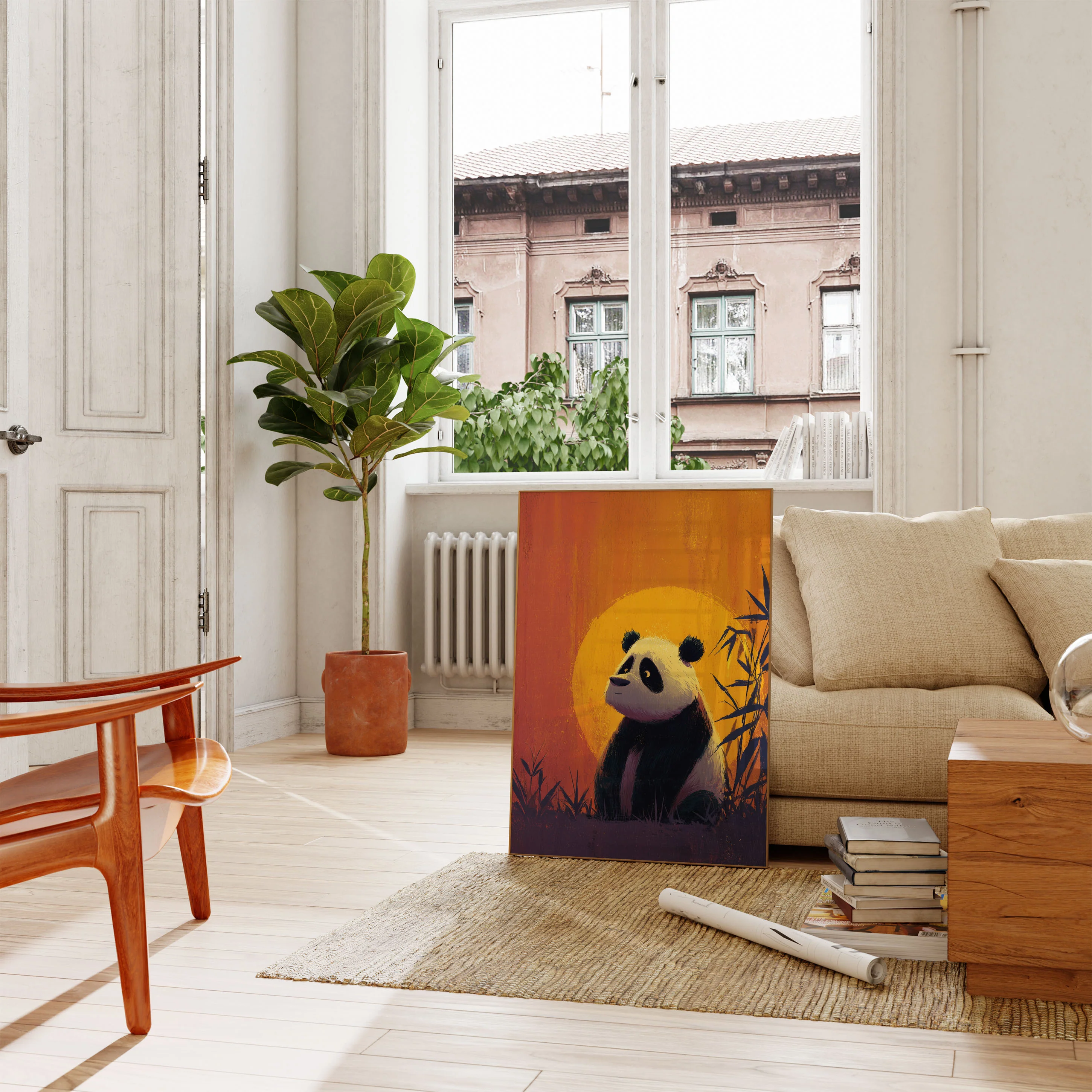 Sunset Panda Bamboo Poster - Image 2